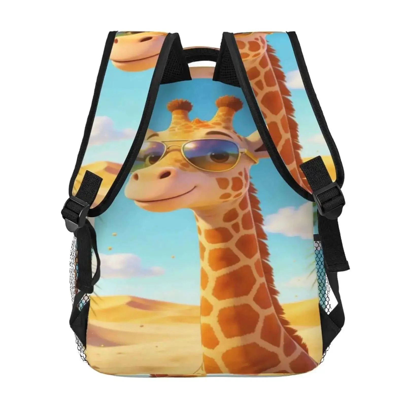Cool Giraffe Desert Sunglasses Double Shoulder Backpacks Ideal For Work Hiking Travel And School Go To Everyday Carry Lightweight Laptop Backpack With Large Capacity Premium Polyester Canvas Daypack - Image 4