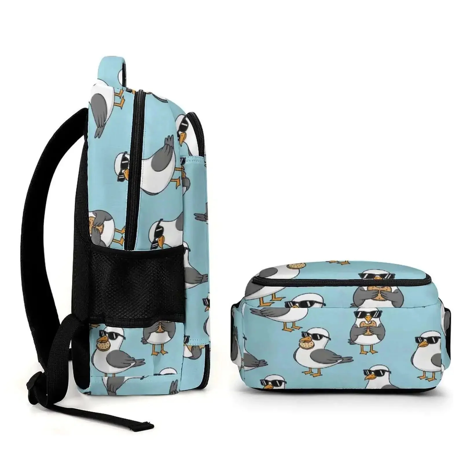 Cool Seagulls Design Travel Laptop Backpack With Large Capacity Waterproof Durable Daypack For Women And Men Perfect For Work School Camping And Daily Commute Featuring Front Opening For Easy Access And Roomy Compartments - Image 4