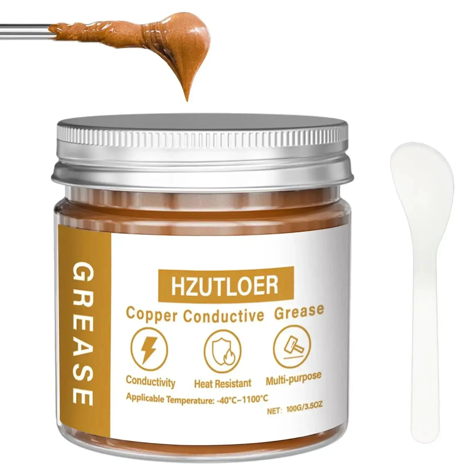 Copper Conductive Grease Paste 100G Anti Arcing Electrical Grease For Cars Power Systems Electronics And Home Appliances Heavy Duty High Temperature Resistant And Anti Corrosive