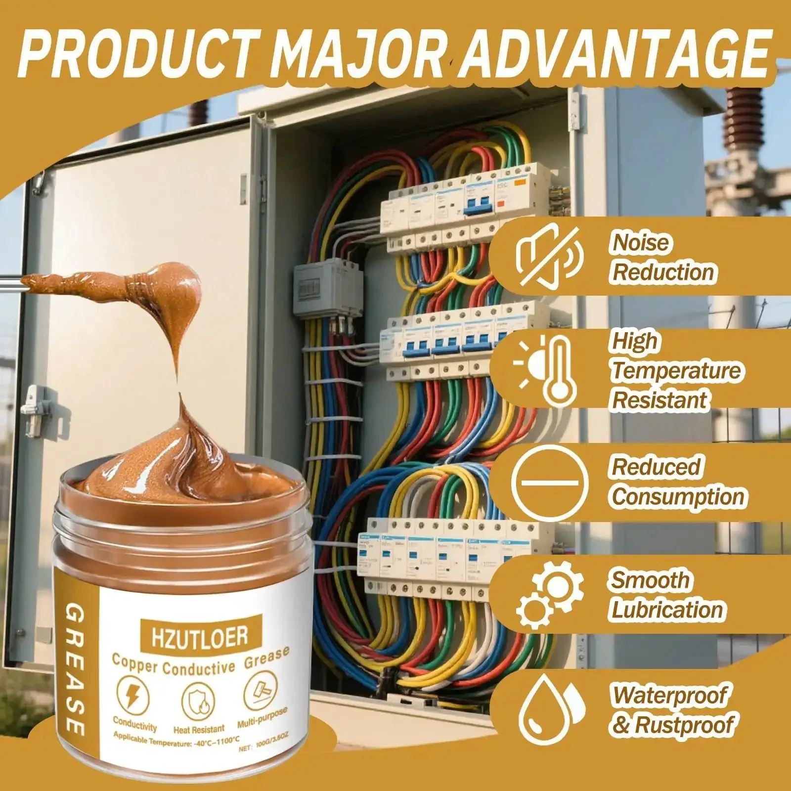 Copper Conductive Grease Paste 100G Anti Arcing Electrical Grease For Cars Power Systems Electronics And Home Appliances Heavy Duty High Temperature Resistant And Anti Corrosive - Image 7