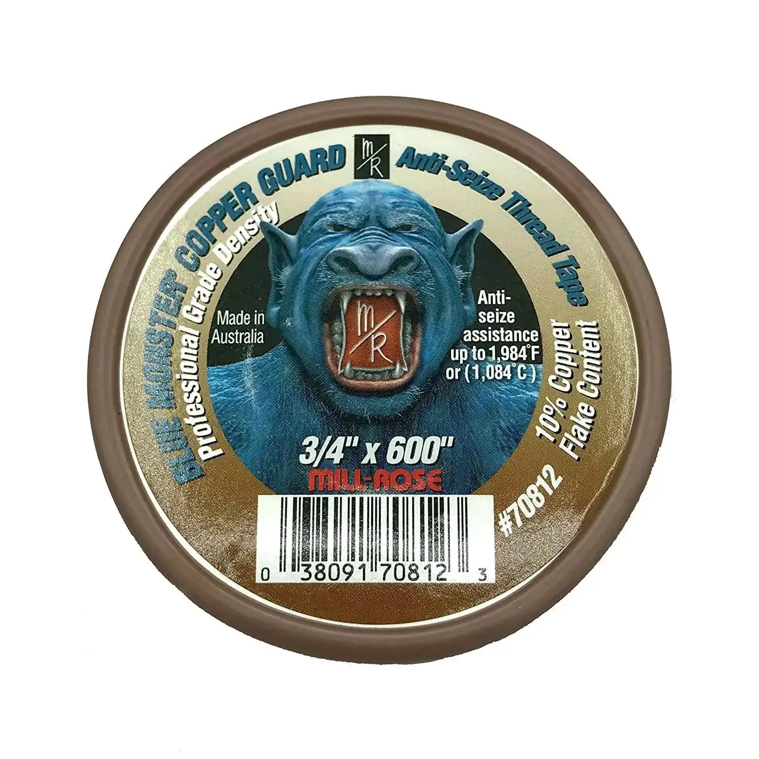 Copper Guard Anti Seize PTFE Thread Seal Tape For Stainless Steel Pipe Keeps Your Fittings From Galling Or Seizing During Assembly And Disassembly With A Thicker Denser Formula