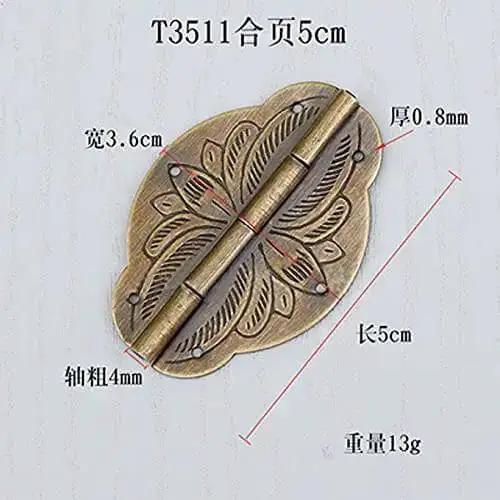 Copper Mini Flat Box Folding Butt Hinges Set 10 PCS For Doors Cabinets Closets And DIY Craft Projects Sturdy Small Box Hardware For Furniture Durable Built To Last Easy To Install For DIY Furniture Projects - Image 2