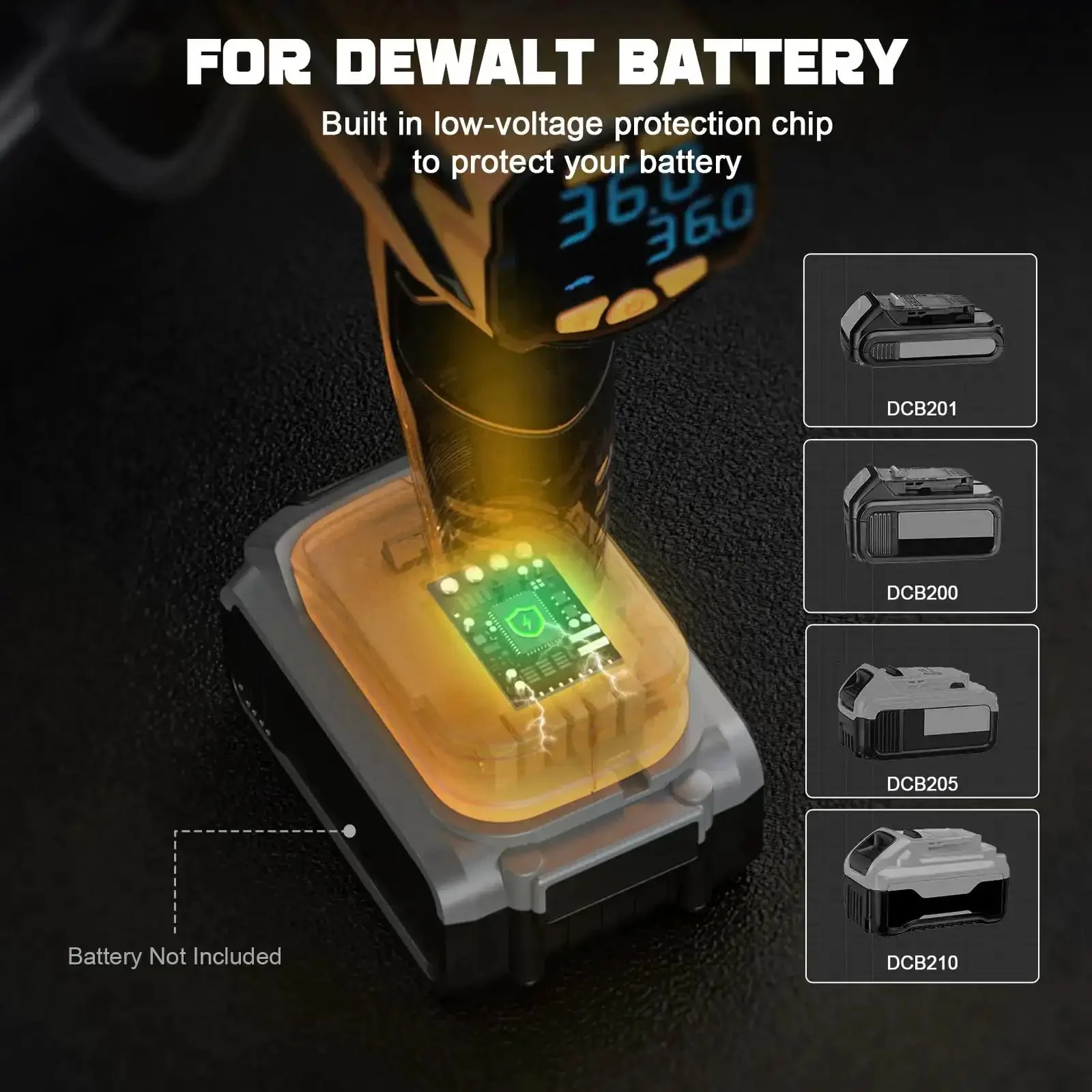 Cordless 160 PSI Tire Inflator Air Compressor With Digital Pressure Gauge Battery Powered Portable Electric Pump For Cars Motorcycles Bikes And Balls Works With 20V Batteries - Image 3