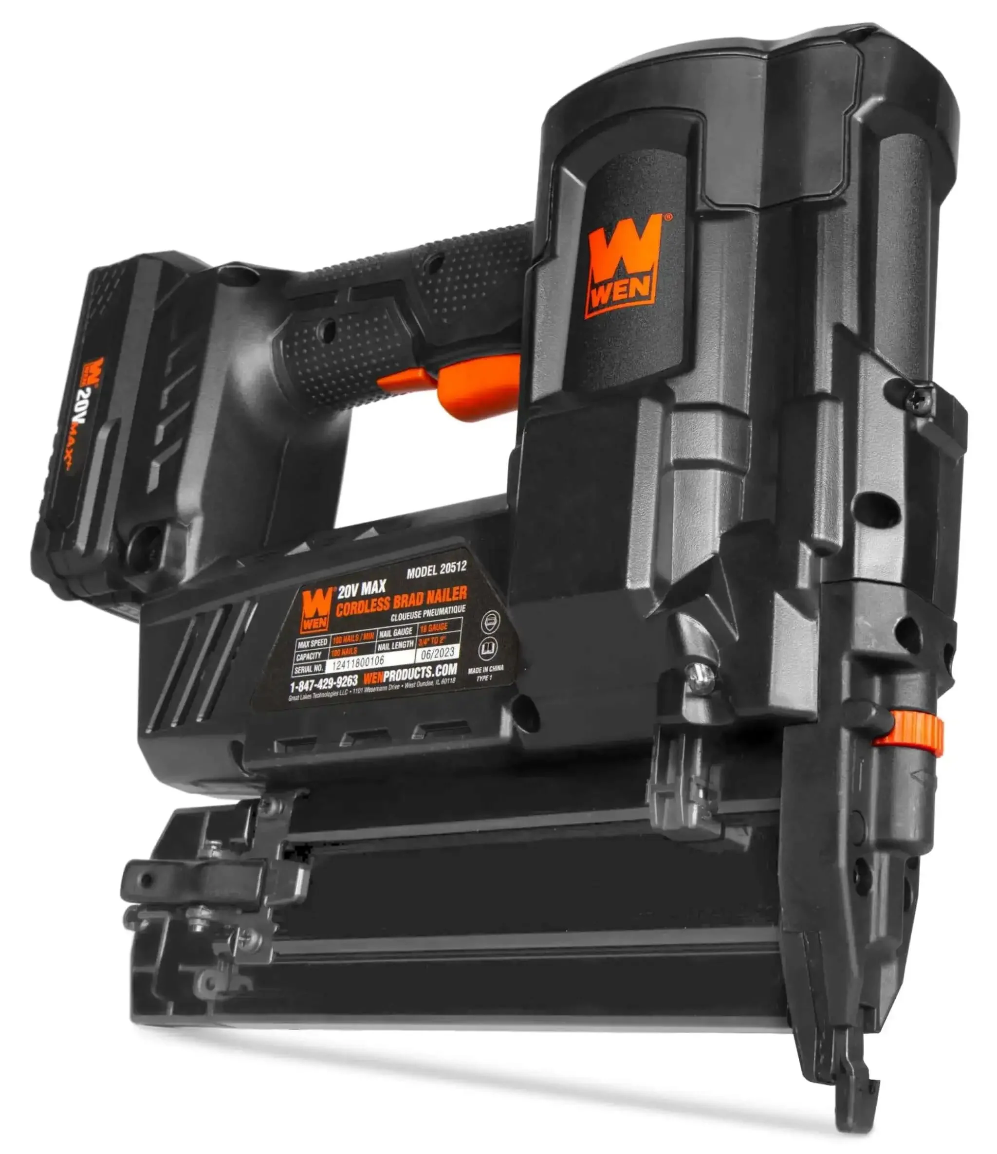 Cordless 20V Max 18 Gauge Brad Nailer With 2.0Ah Battery And Charger, 100 Nail Magazine Capacity, No Air Hose, Includes 400 18 Gauge Brad Nails For Quick, Easy Finish Work, Ideal For DIY Projects - Image 8