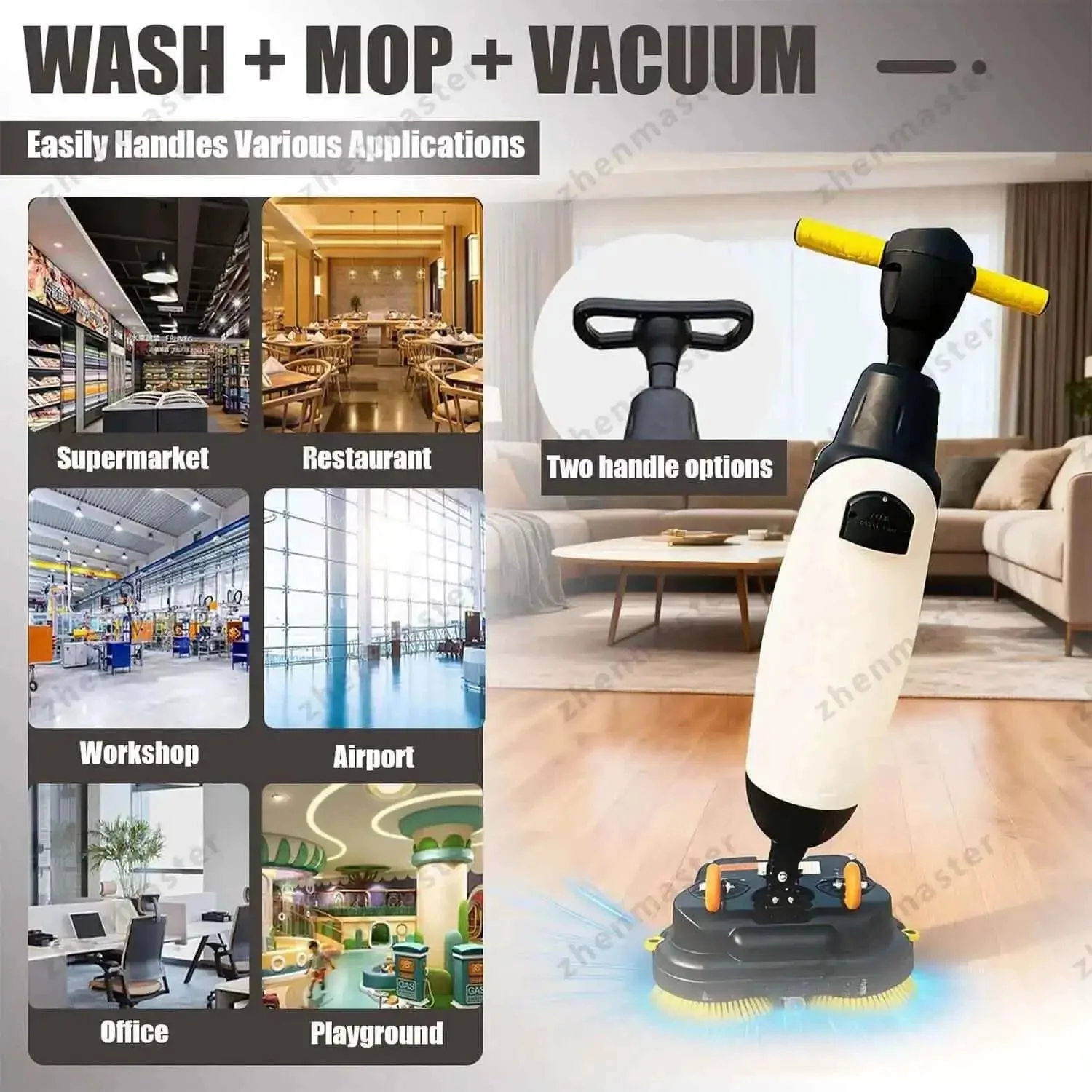 Cordless 3-In-1 Floor Scrubber And Washer Dryer, 17-Inch Wide Dual Tank System, Lightweight 44 Lb Workhorse Floor Cleaner For Tile, Concrete, And Wood, Perfect For Office, Hotel, And Warehouse Cleaning - Image 5