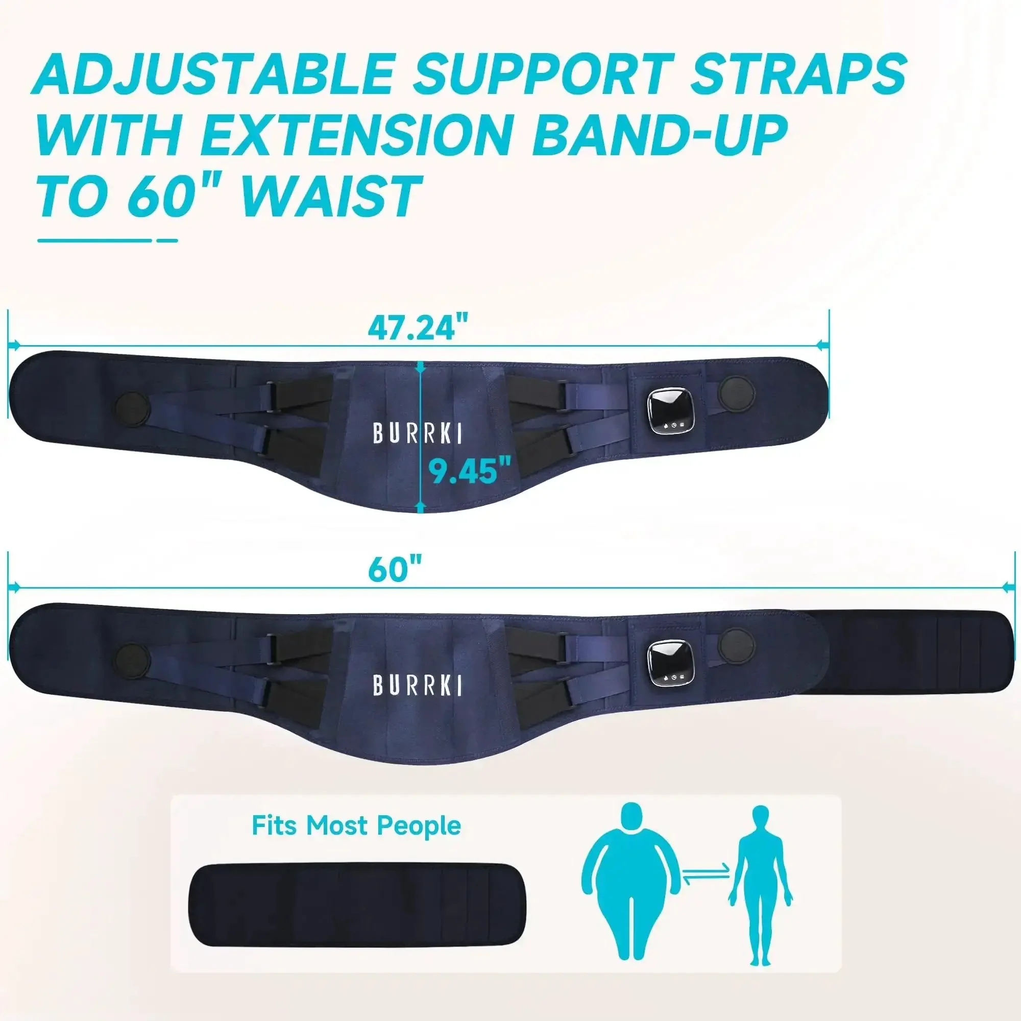 Cordless Back Relief Heating Pad With Built In Massager And Wearable Lumbar Support In 3 Heat Levels And 5 Vibrations Timed Session Rechargeable Battery Plug In Option HSA FSA Eligible Gift For Mom - Image 4
