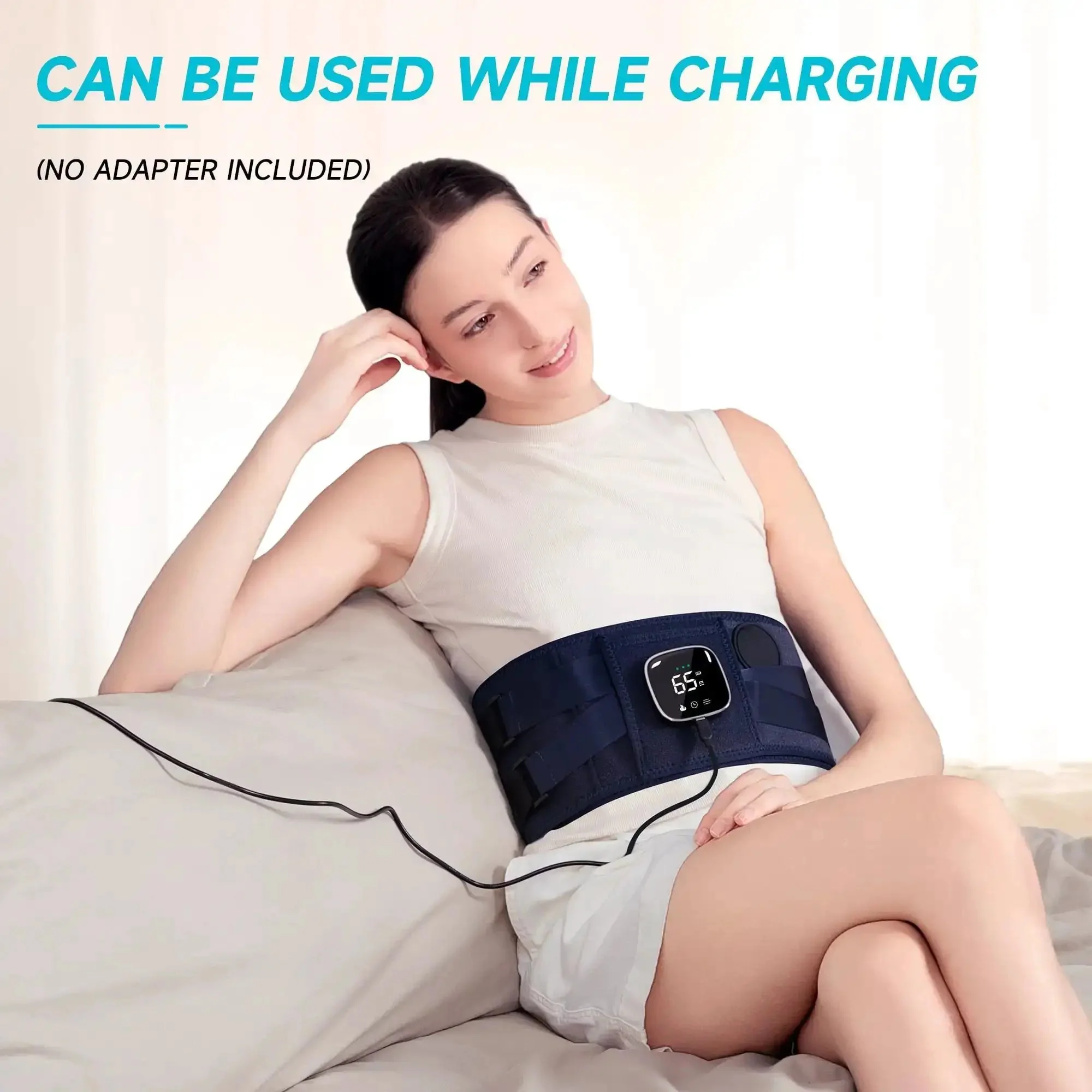 Cordless Back Relief Heating Pad With Built In Massager And Wearable Lumbar Support In 3 Heat Levels And 5 Vibrations Timed Session Rechargeable Battery Plug In Option HSA FSA Eligible Gift For Mom - Image 6