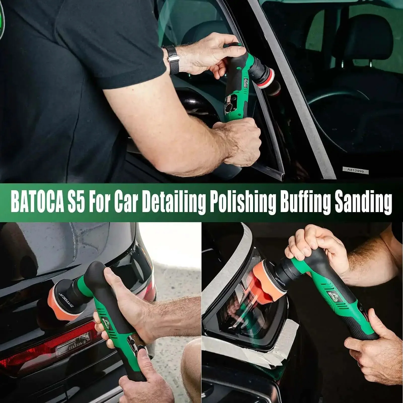 Cordless Car Buffer Polisher Kit With Dual Action And Rotary Modes, 1 Inch And 3 Inch Heads For Car Detailing And Boats, Two 2.0Ah Batteries, Six Variable Speeds From 2000 To 5500 RPM, Orbital Polisher To Get That Pro Shine - Image 3