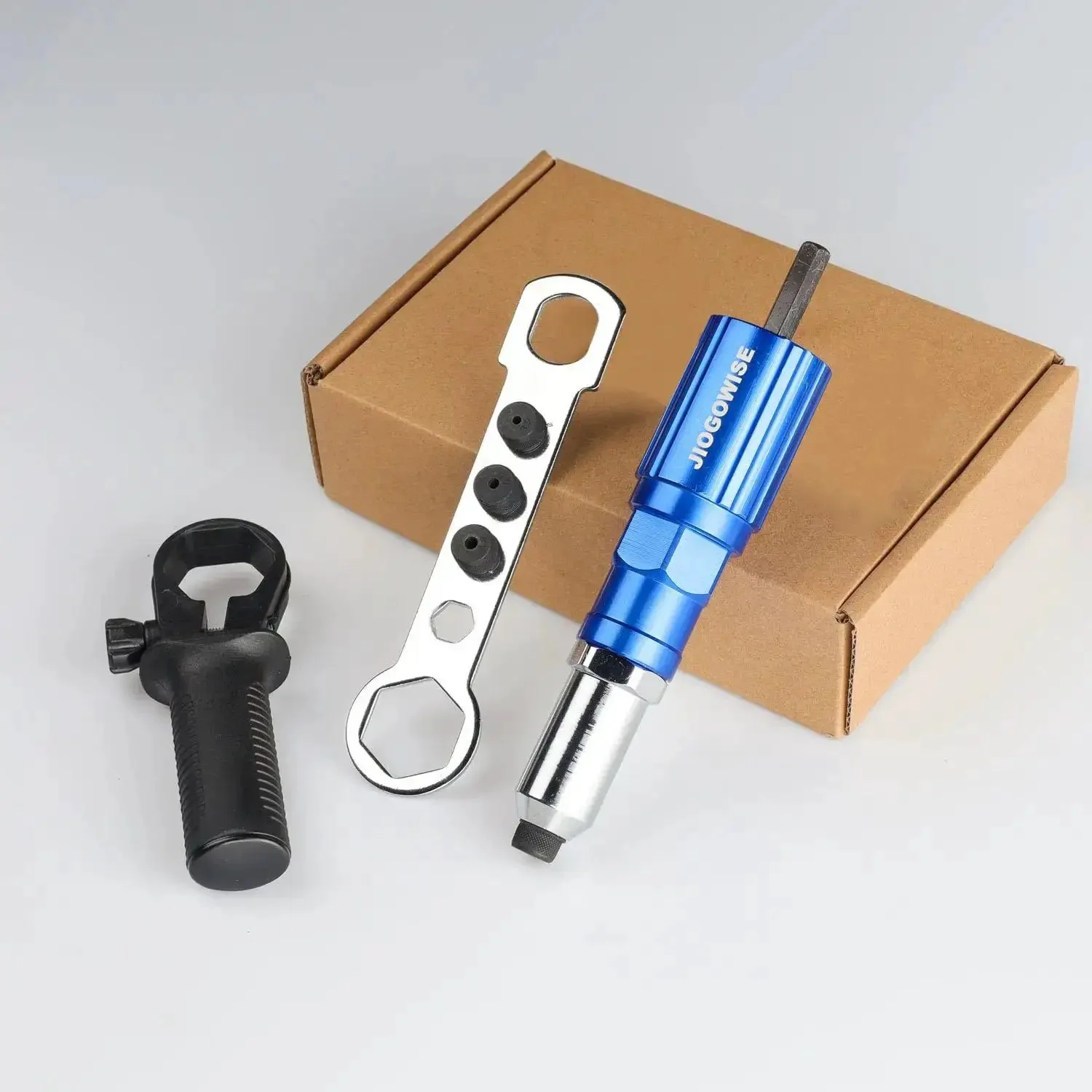 Cordless Drill Rivet Gun Adapter Kit Converts Your Drill Into a Rivet Gun With 4 Rivet Heads and 80 Rivets For Easy Pop Riveting Includes 2.4 3.2 4.0 and 4.8 mm Sizes Works With 18V to 24V Drills Simple Torque Clutch Setup - Image 2