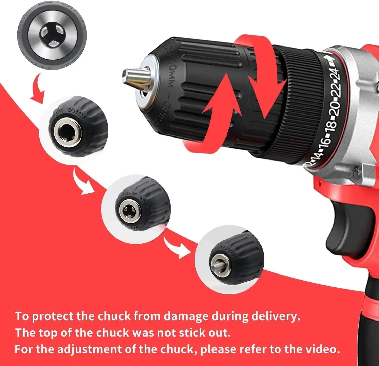 Cordless Drill Set With Battery And Charger, 21V Power Drill, 2-Speed Variable Torque, Three Eighths Inch Keyless Chuck, 30 Nm Torque, LED Work Light, Includes 24 Plus 1 Screwdriver Bits, Great For Home DIY Projects And Women Builders - Image 2