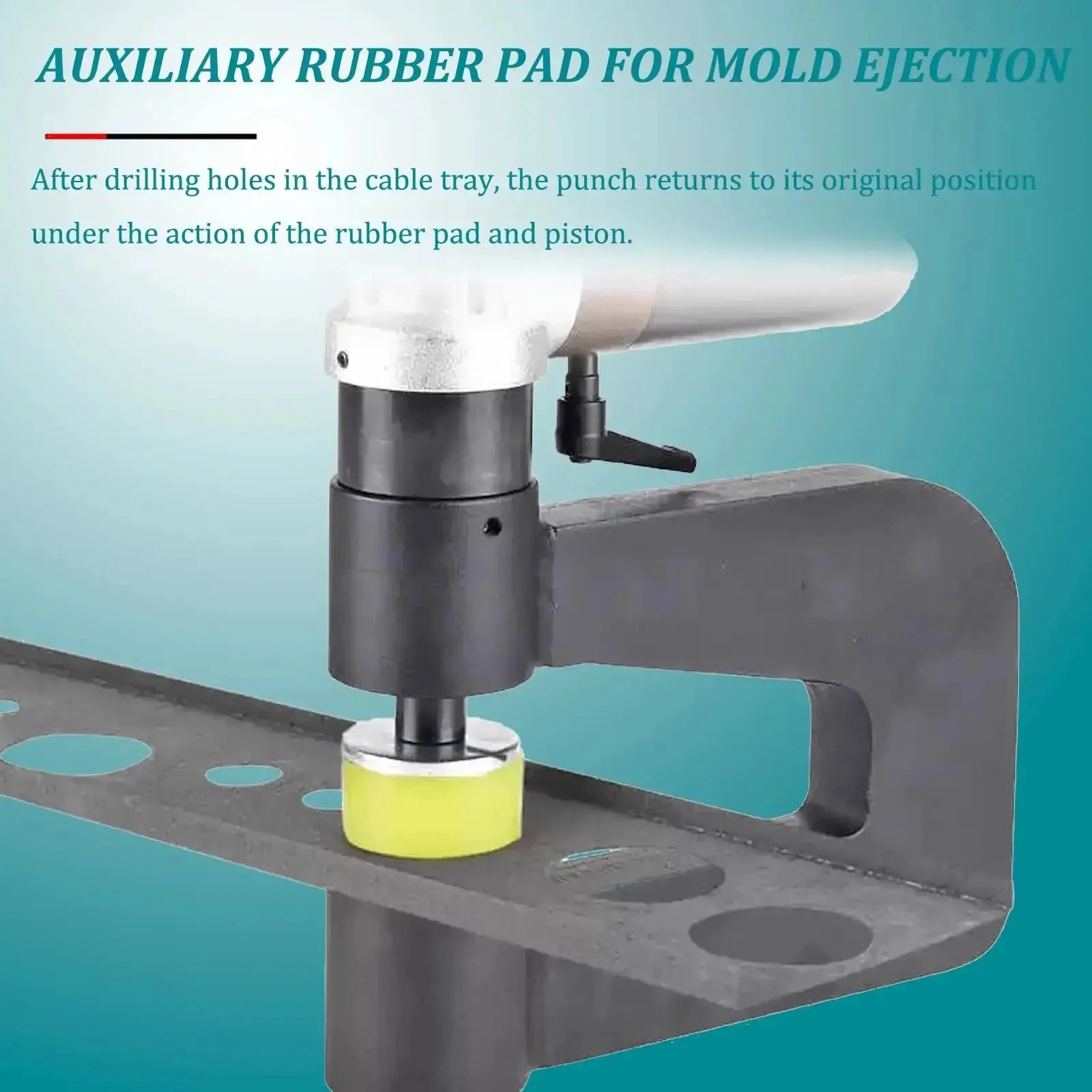 Cordless Electric Hydraulic Hole Punch for Metal Sheets with 150mm Throat, 6 Die Sets, and Dual 6.0Ah Batteries, Portable Knockout Punch Tool for Iron and Stainless Steel, Ergonomic Non Slip Grip - Image 4