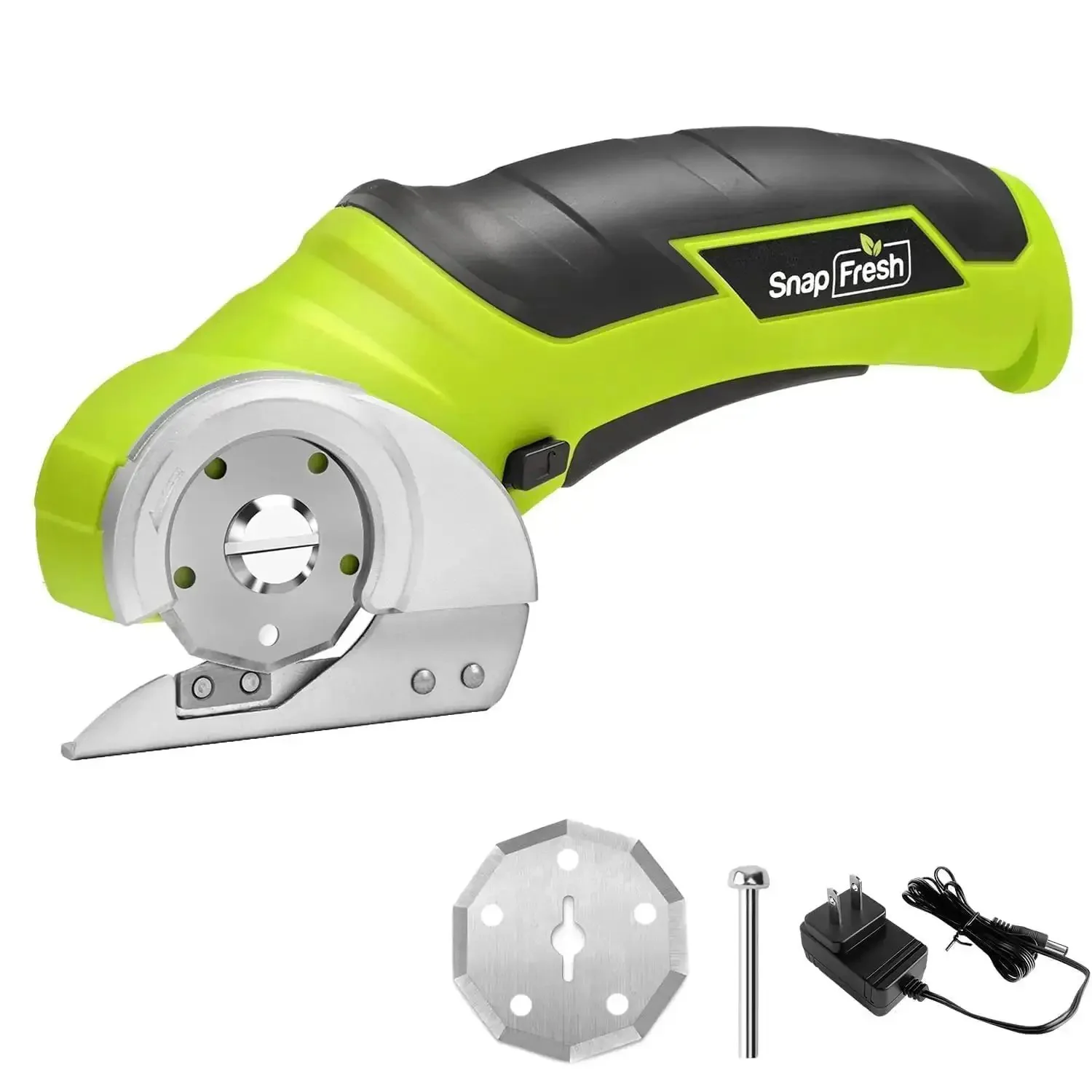 Cordless Electric Scissors 4V Mini Box Cutter With Replacement Blade And Charger For Cardboard, Carpet, Leather, Plastic, Quiet Low Noise Rotary Cutter For Packages And DIY Projects, Green