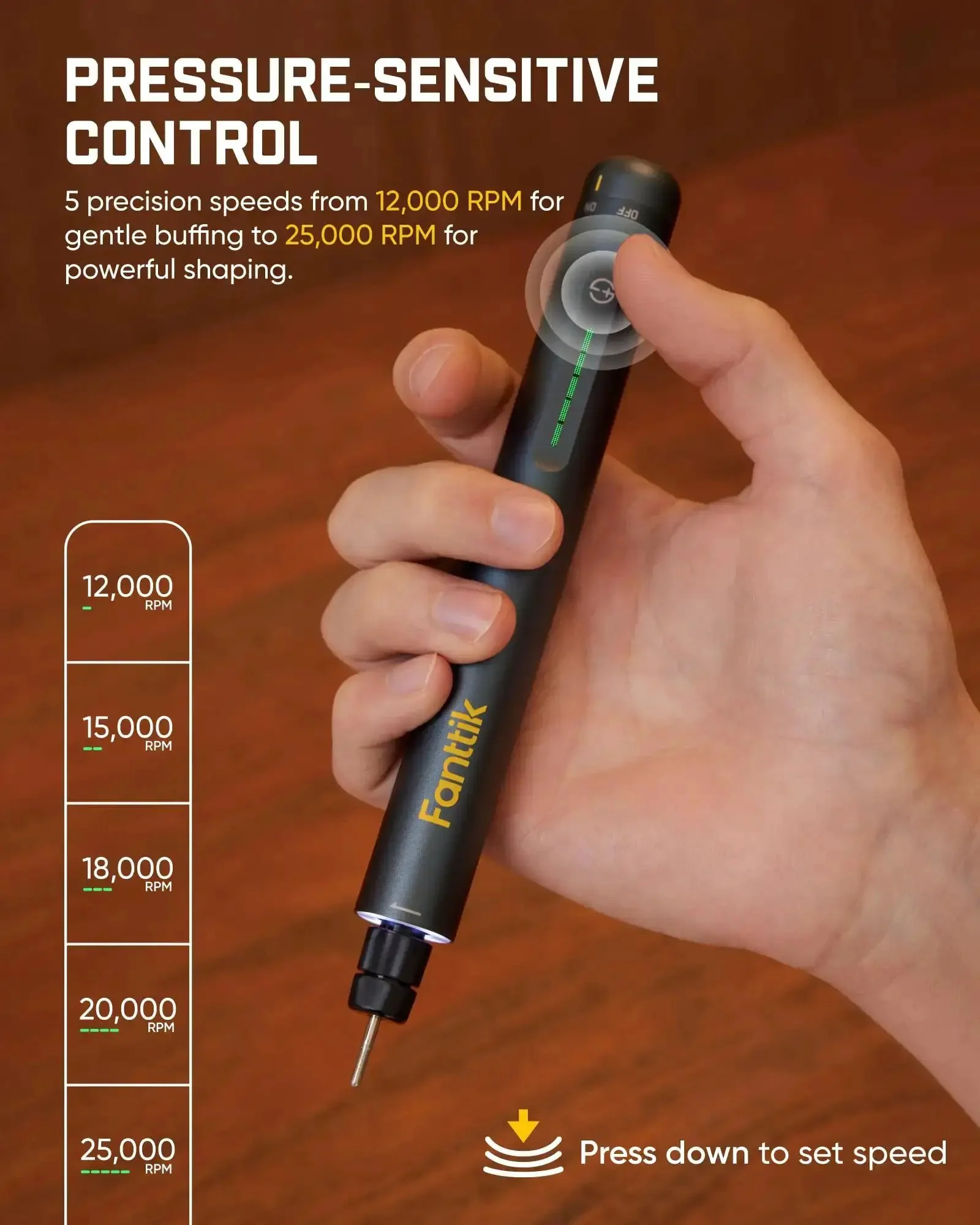 Cordless Engraving Pen Kit With 5 Variable Speeds, Pro Grade Rechargeable Engraver Pen With 20 Bit Set For Metal Wood Glass Plastic, Ultra Quiet Brushless Motor, Portable Rotary Tool For Artists And DIYers - Image 6