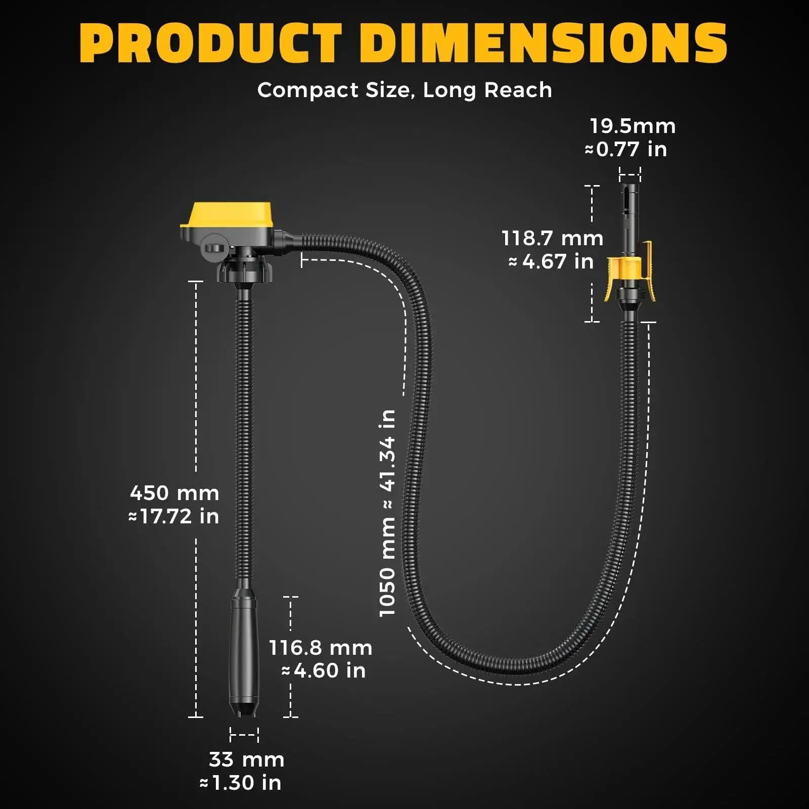 Cordless Fuel Transfer Pump With Auto Stop For No Mess Fueling Three Point Two GPM Flow Portable Diesel And Gas Pump With Fifty One Inch Hose Includes Three Adapters Compatible With Twenty Volt And Eighteen Volt Batteries Bare Tool Yellow - Image 2