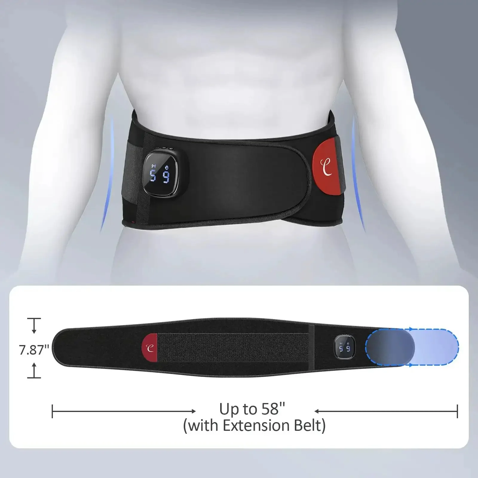 Cordless Heating Pad With Massager For Lower Back Pain Relief, No Cords Wireless Portable Heat Pad On The Go, 9 Heat Levels, 5 Vibration Modes, 3 Intensity Levels, Rechargeable, App Controlled, FSA HSA Eligible, Great Mothers Day Gift - Image 6