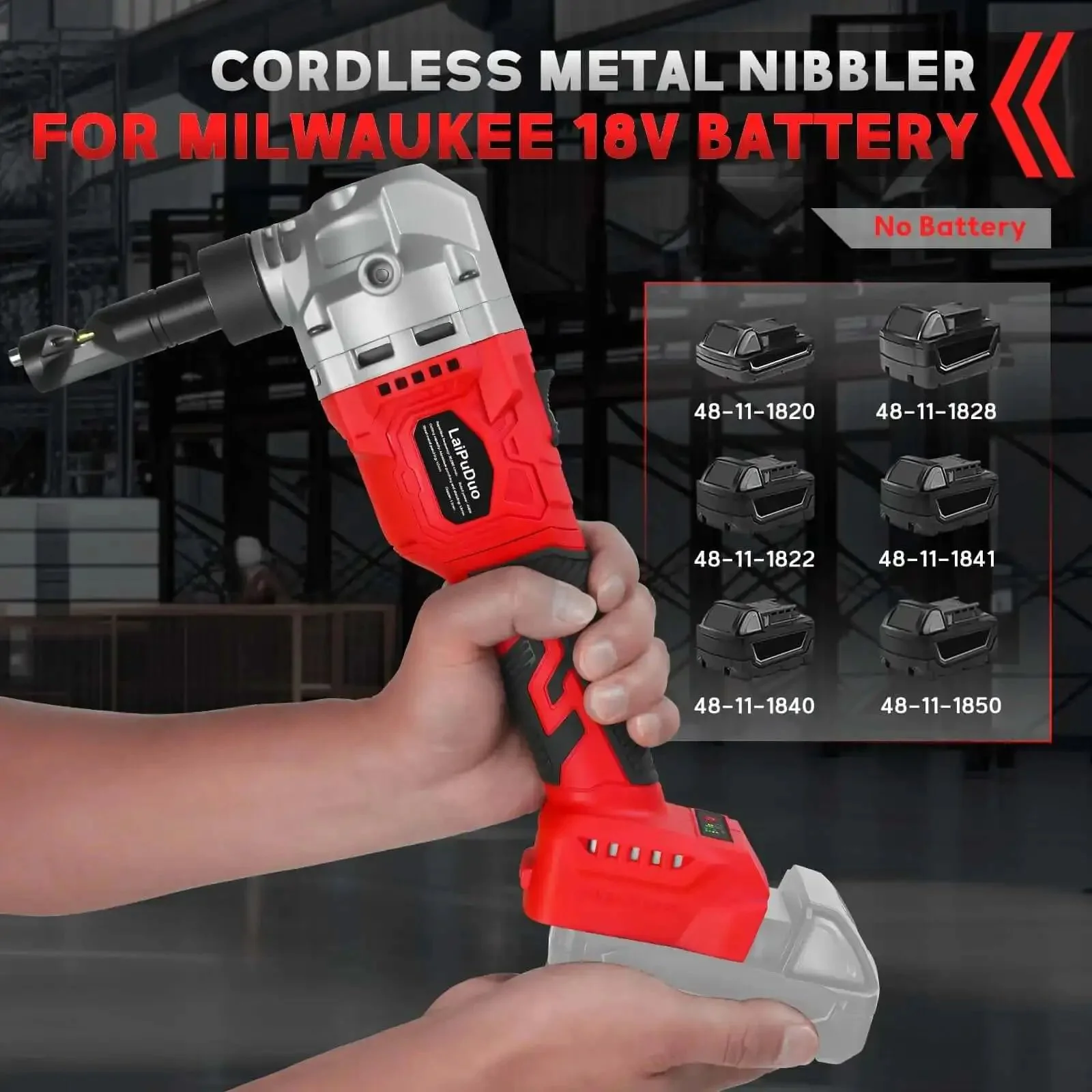Cordless Metal Nibbler For 18V Batteries With Brushless Motor, 3 Speed Metal Cutter For Stainless Steel And Aluminum, 30000 RPM, Dust Bags, 2 Replacement Blades, No Battery Included, Great For Sheet Metal And Automotive Projects - Image 7