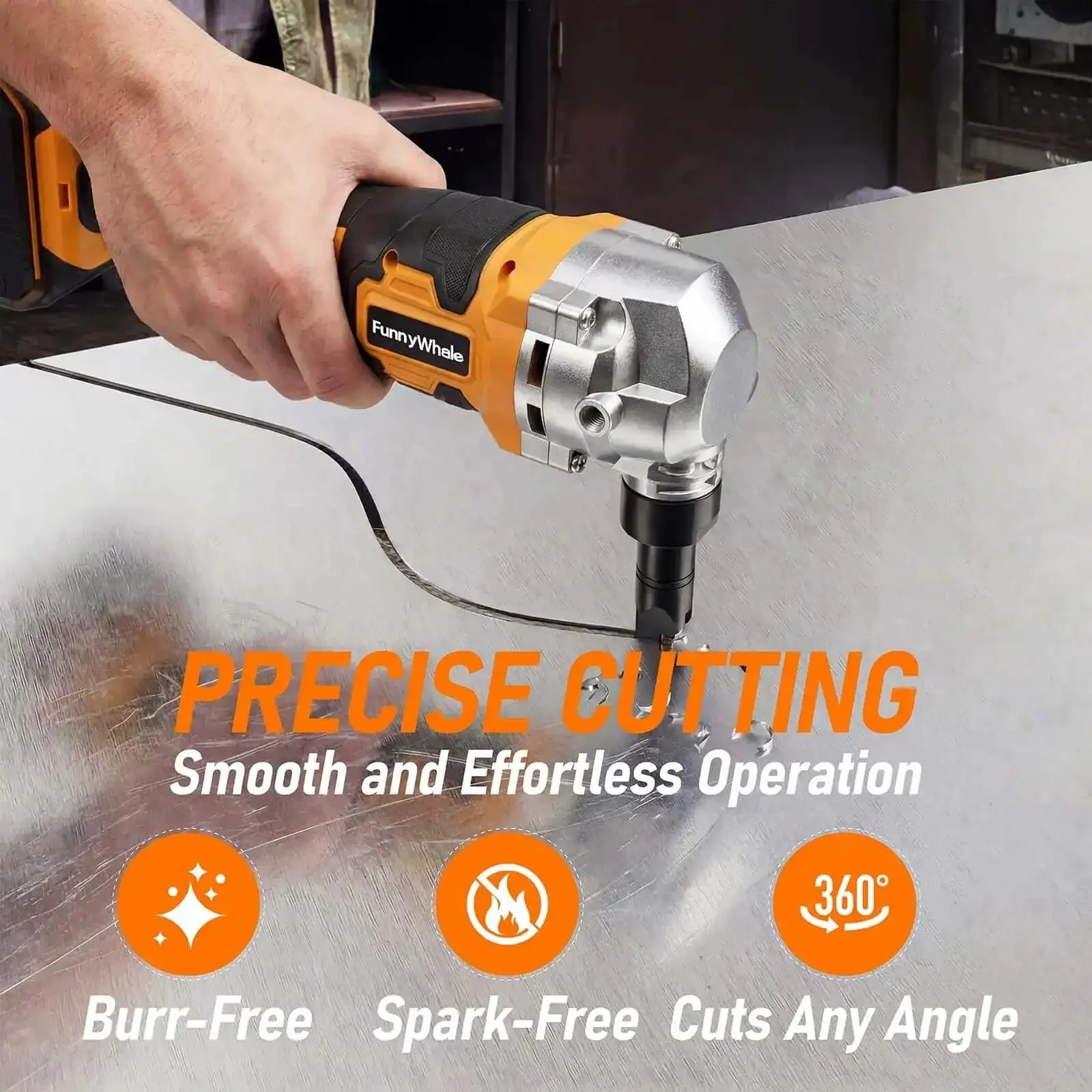 Cordless Metal Nibbler Powered By 20V Max Batteries, 18 Gauge Electric Nibbler With Assist Handle, Two Replacement Blades, 3000 RPM Brushless Motor For Stainless Steel And Aluminum, Battery Not Included - Image 4