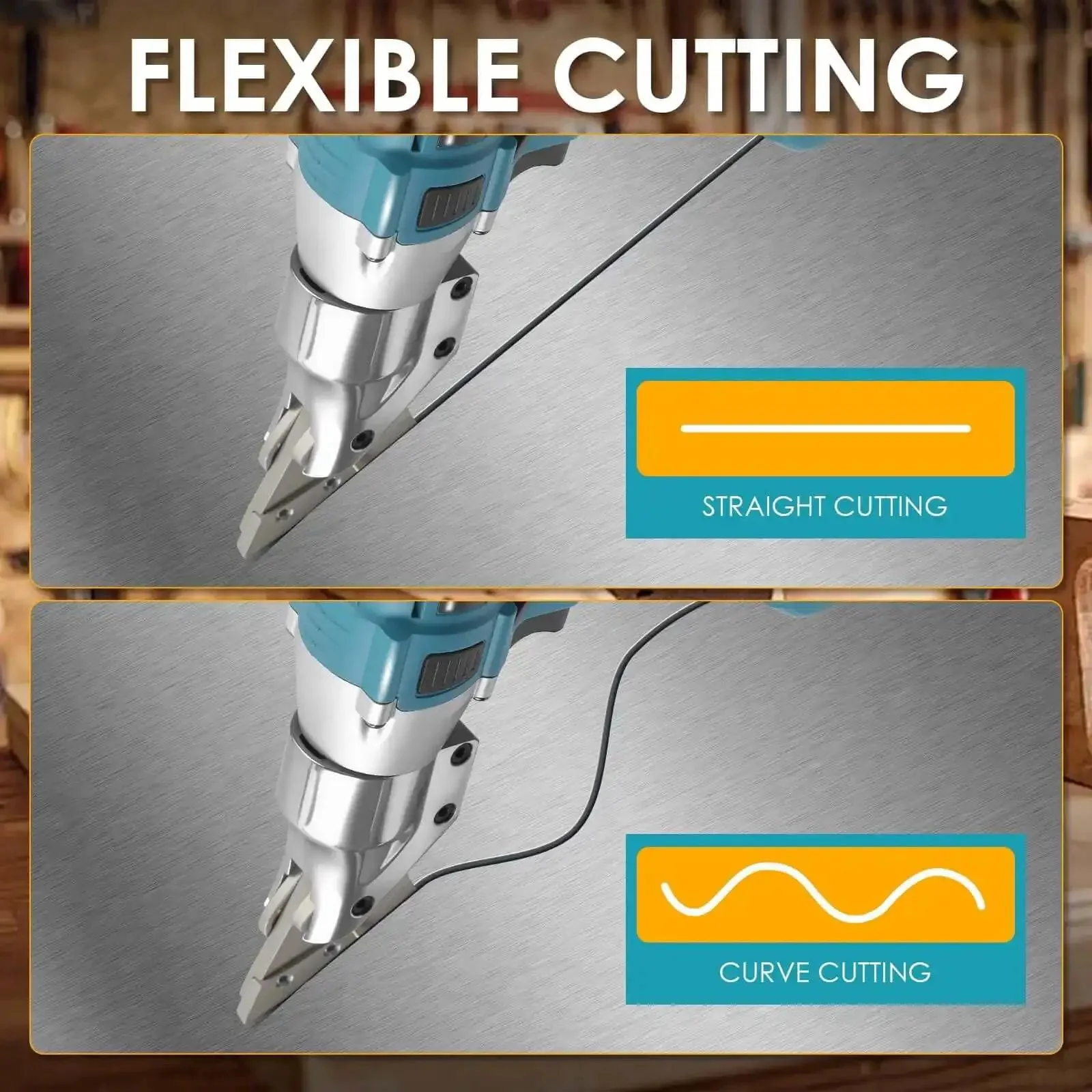 Cordless Metal Shear Cutter For Makita 18V Batteries, Brushless 360 Degree Swivel Nibbler, 14 Gauge Sheet Metal Cutter For Steel Iron Cardboard Carpet, 400 Nm Torque, Beefed-Up Pro Grade Power Tool, Battery Not Included - Image 4