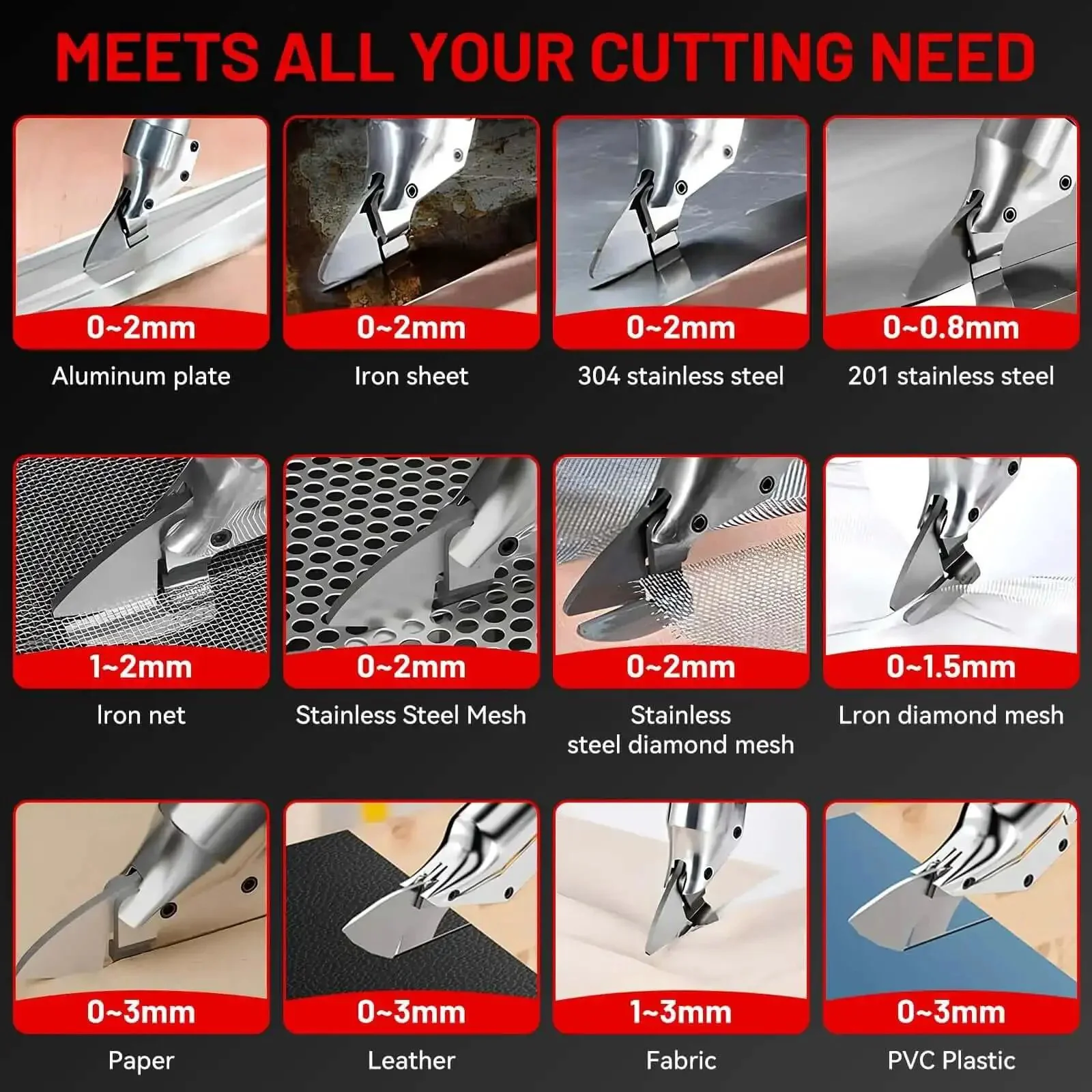 Cordless Metal Shear Tool Only For Pros, 18V Max Brushless Sheet Metal Cutter With 360 Degree Rotating Head, Cuts Stainless Steel And Iron, 221 Ft-Lbs Torque, Not For Wave Shaped Sheets, Battery Not Included - Image 5