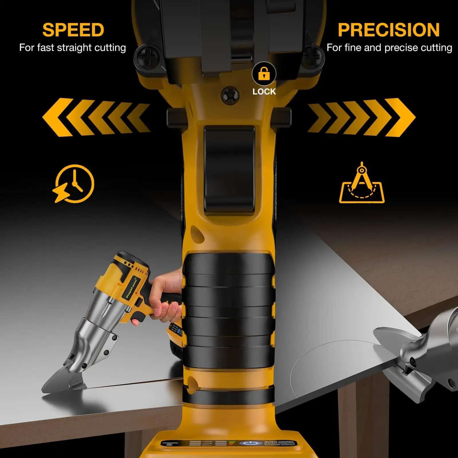 Cordless Metal Shears 20V Max Bare Tool Pro Grade For 14 Gauge Cutting, 360 Degree Pivoting Head, 400Nm Torque For Stainless Steel, Iron, Carpet, Leather, And Cardboard No Battery Included - Image 5