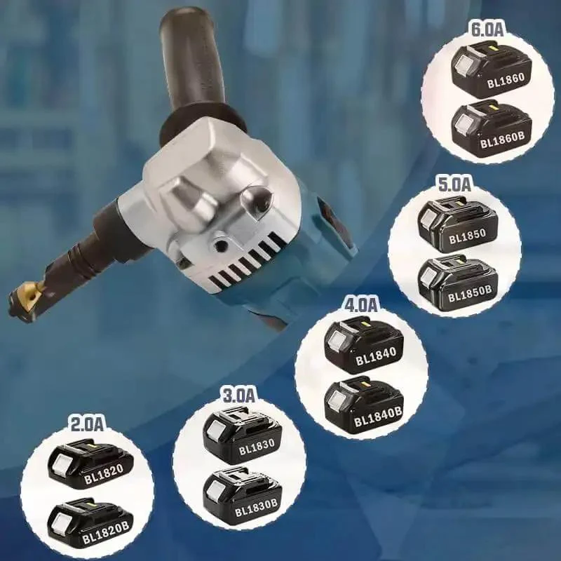 Cordless Nibbler 18V 3 Speed Adjustable 16 Gauge Sheet Metal Cutter With Brushless Motor Up To 2400RPM Includes 2x2.5Ah Batteries And Replacement Blades For Cutting Stainless Steel Aluminum And Plastic - Image 2