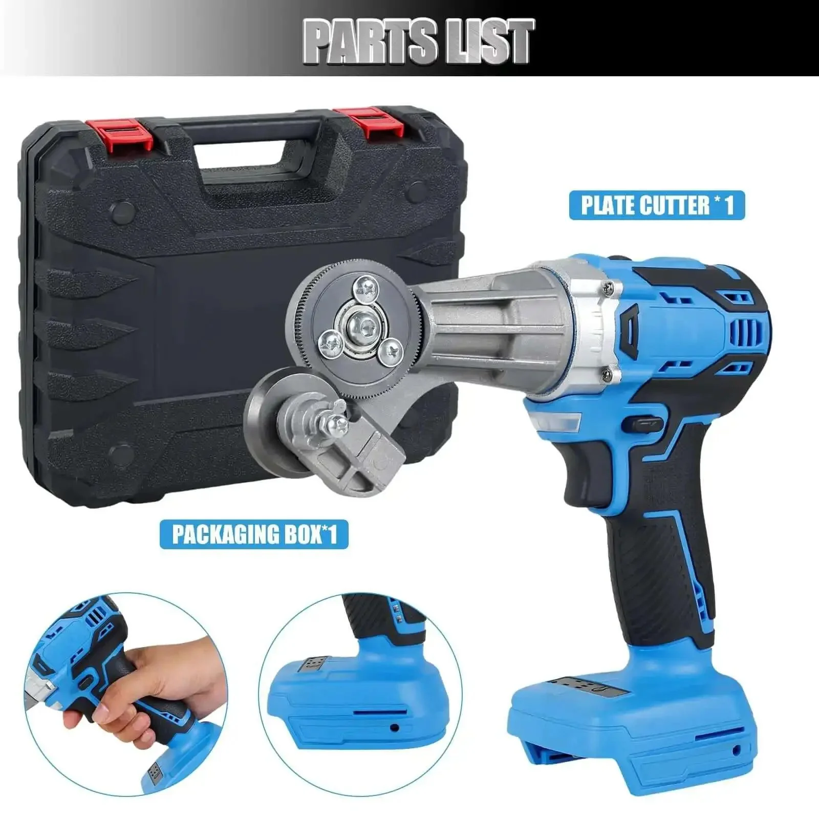 Cordless Nibbler For 18V And 21V Batteries, 1200 RPM Sheet Metal Cutter, Metal Plate Cutter, Electric Metal Shear For Cutting Stainless Steel, Aluminum, Plastic, Easy Portable Tool, Battery Not Included - Image 6