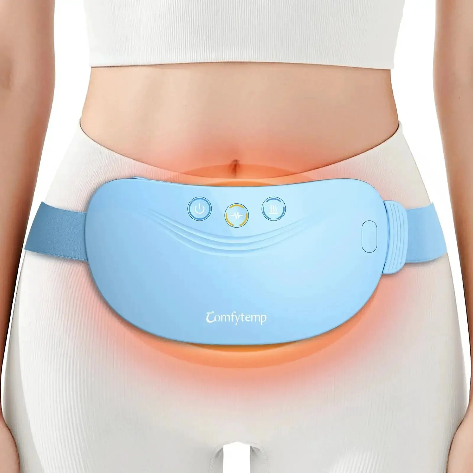 Cordless Portable Heating Pad For Period Cramps On The Go, Wearable Abdominal Belt With FIR Heat, Three Vibration Modes And Two Intensity Levels, FSA Eligible And HSA Eligible For Women And Girls