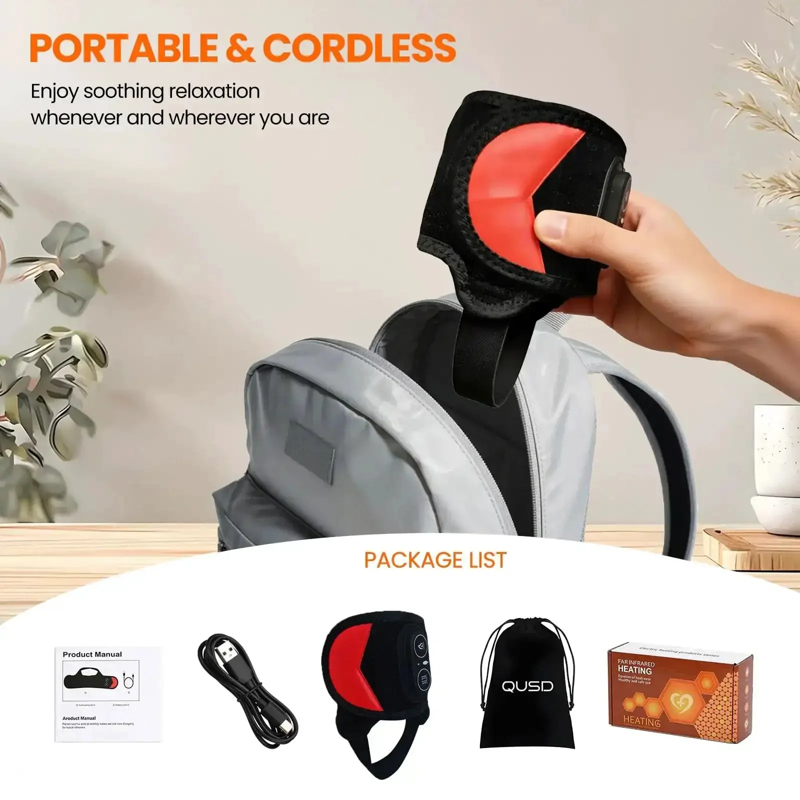 Cordless Red Light Therapy Ankle Massager Wrap With 660nm Red And 850nm Infrared Lights, Vibration And Heat, Rechargeable 3000mAh Battery, Go To Pain Relief For Ankle Wrist Foot Arch Comfort - Image 2