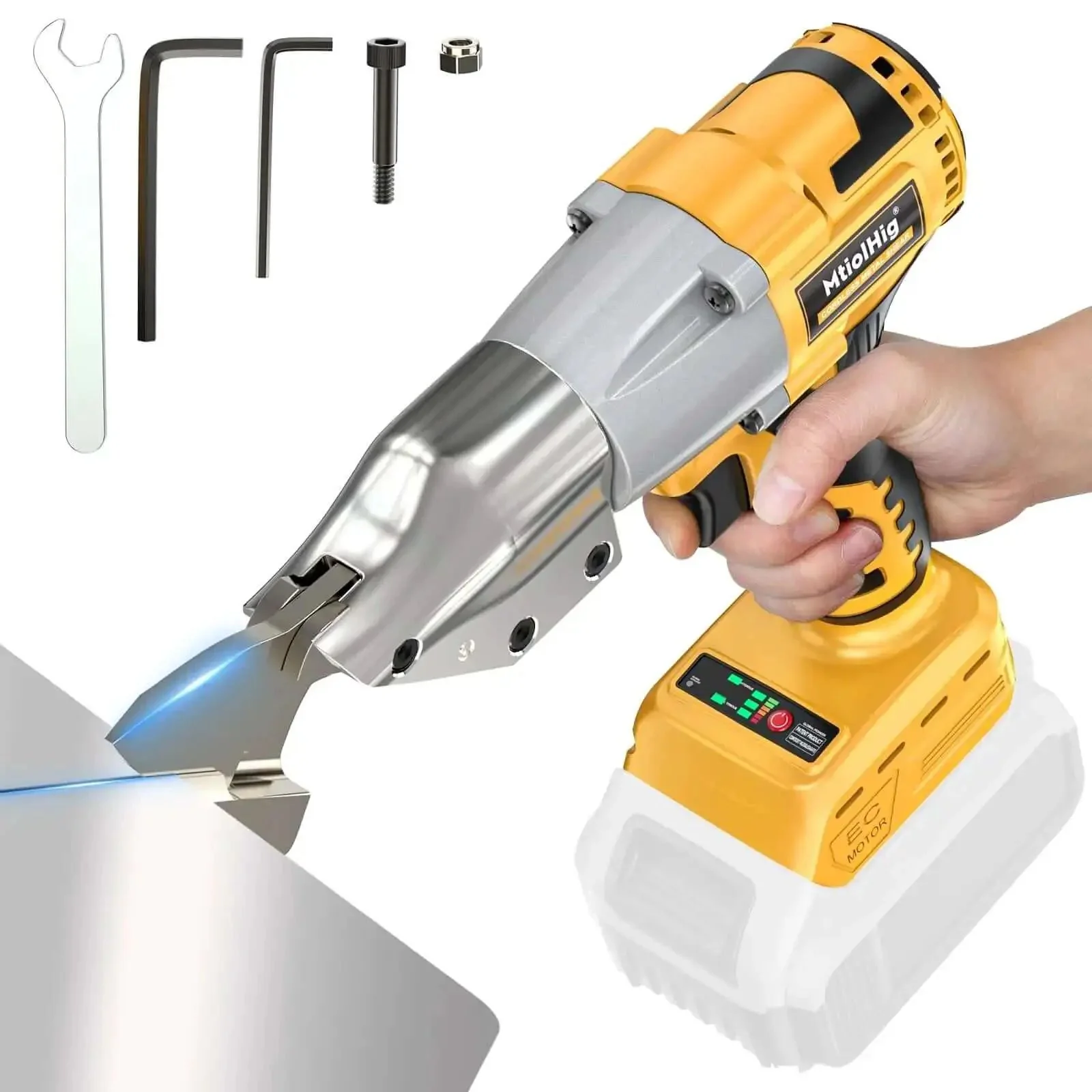 Cordless Sheet Metal Cutter Nibbler With Brushless Motor Delivers 221 Foot Pounds Of Torque And Cuts Through 18 Gauge Steel Aluminum Cardboard Leather And Carpet Works With A 20V Battery Not Included