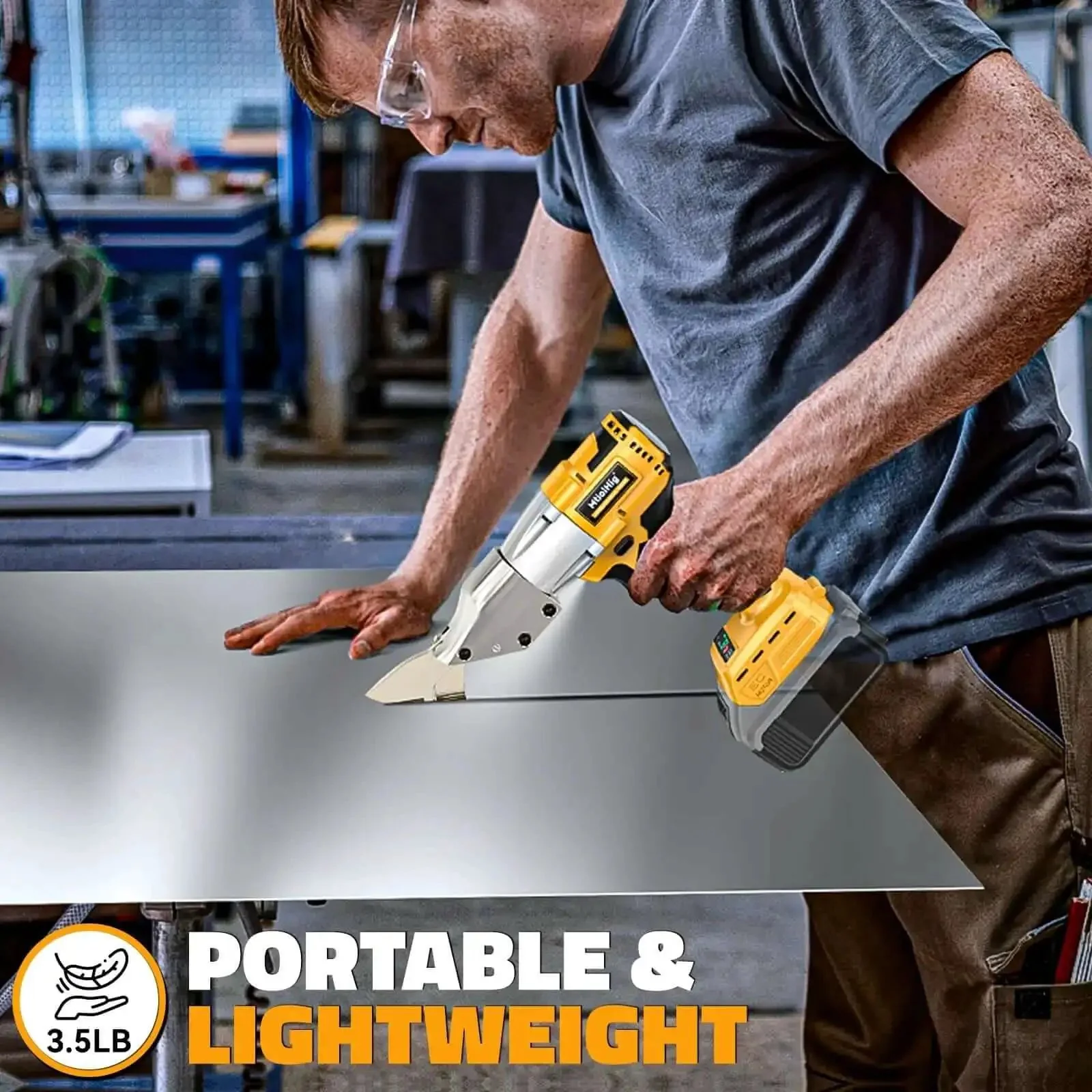 Cordless Sheet Metal Cutter Nibbler With Brushless Motor Delivers 221 Foot Pounds Of Torque And Cuts Through 18 Gauge Steel Aluminum Cardboard Leather And Carpet Works With A 20V Battery Not Included - Image 2