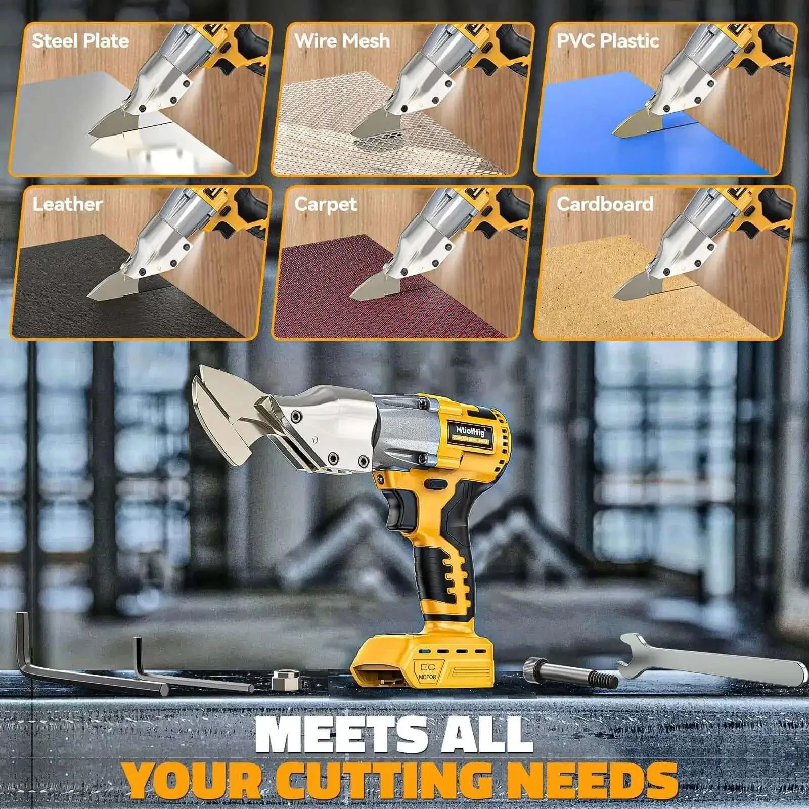 Cordless Sheet Metal Cutter Nibbler With Brushless Motor Delivers 221 Foot Pounds Of Torque And Cuts Through 18 Gauge Steel Aluminum Cardboard Leather And Carpet Works With A 20V Battery Not Included - Image 3