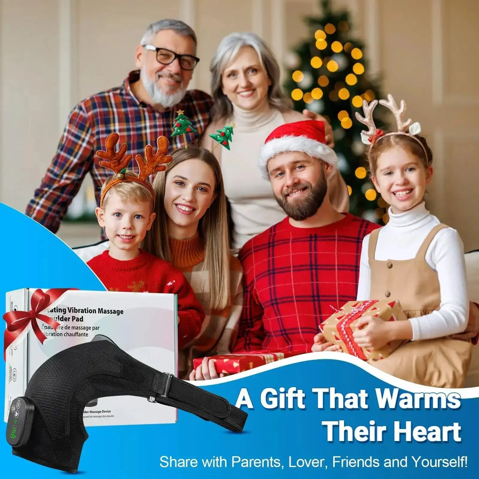 Cordless Shoulder Heating Pad With Massager Portable Upper Back And Shoulder Warmer With 6 Heat Levels 3 Vibration Modes 6 Timers Easy Touch Control And Auto Shutoff Ideal For Muscle Relief At Home Or On The Go - Image 2
