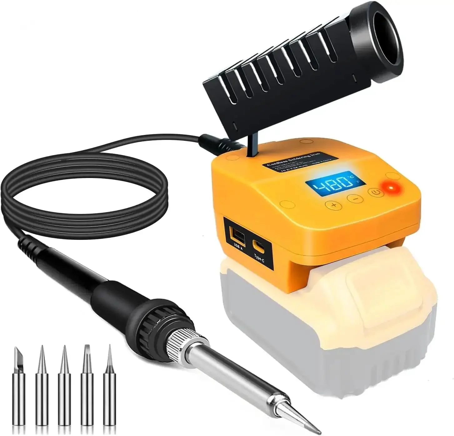 Cordless Soldering Iron Station For 20V Max Batteries With USB Type C Fast Heating Portable Soldering Tool For Electronics Repair And DIY Projects No Battery Included Compatible With DCB203 DCB204 DCB205 DCB206