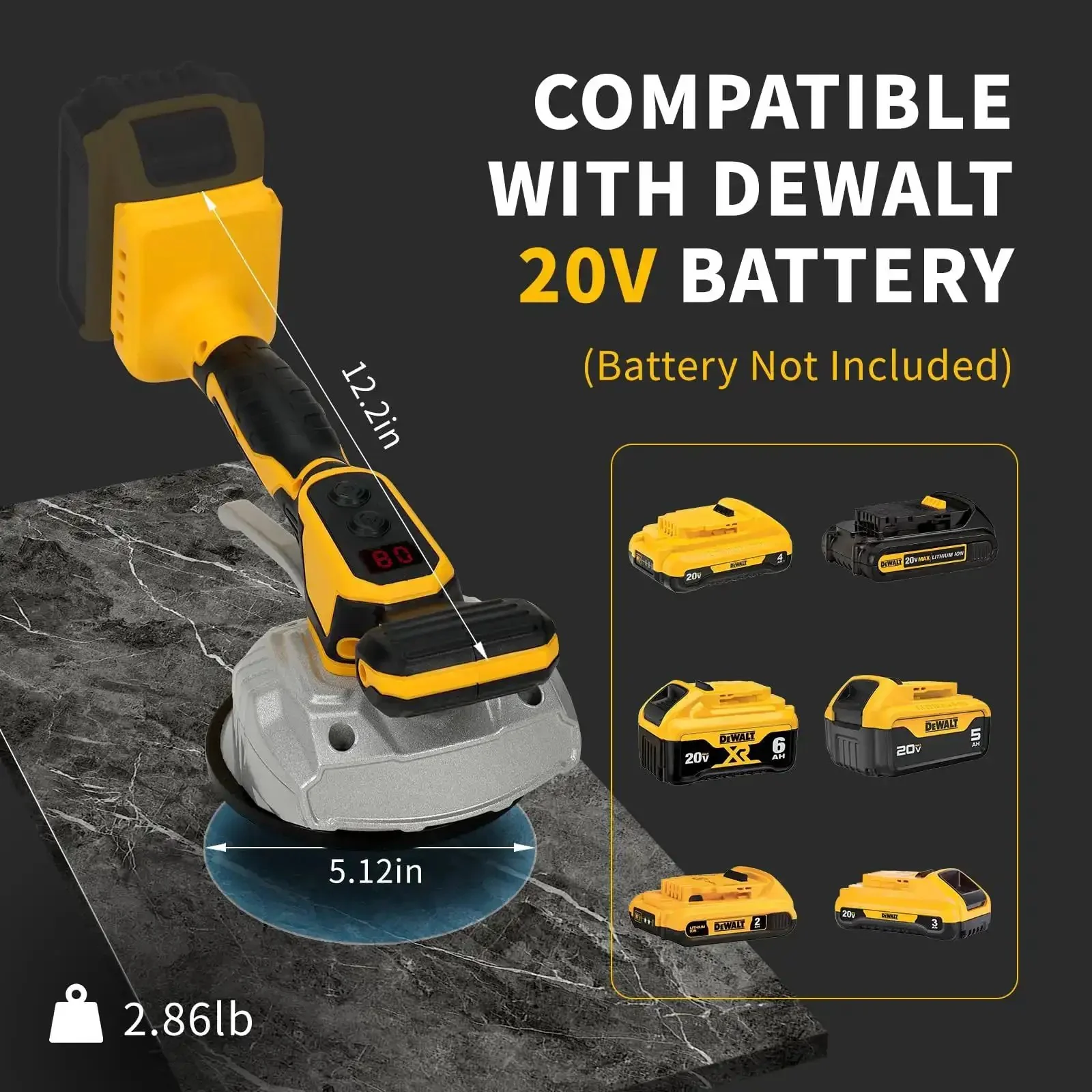 Cordless Tile Vibration Leveling Tool With 8 Speed Digital Display, Go To DeWalt 20V Battery Compatible, Portable Tile Vibrator For Floor And Wall Finishes, Battery Not Included - Image 4