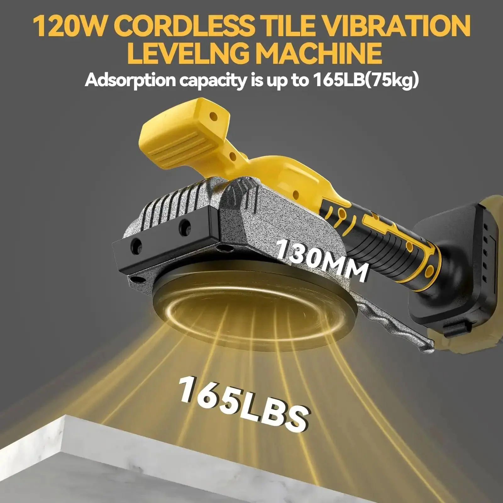 Cordless Tile Vibration Tool With 5 Speed Settings For Leveling Floors And Walls, 20V Battery Compatible, Suction Cup Leveling Machine With Bubble Level Gauge, Lock Design, Tool Only, Battery Not Included - Image 5