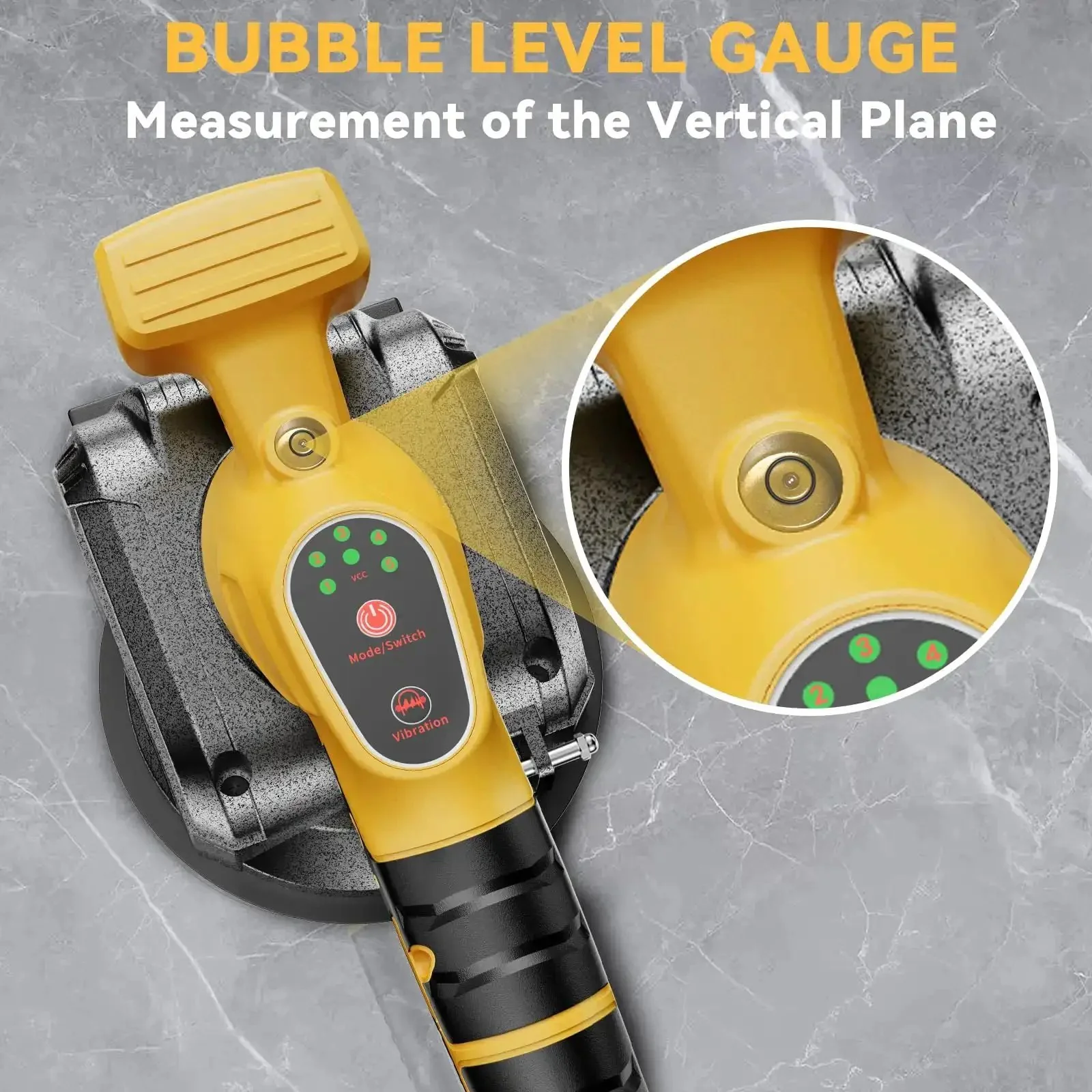 Cordless Tile Vibration Tool With 5 Speed Settings For Leveling Floors And Walls, 20V Battery Compatible, Suction Cup Leveling Machine With Bubble Level Gauge, Lock Design, Tool Only, Battery Not Included - Image 6