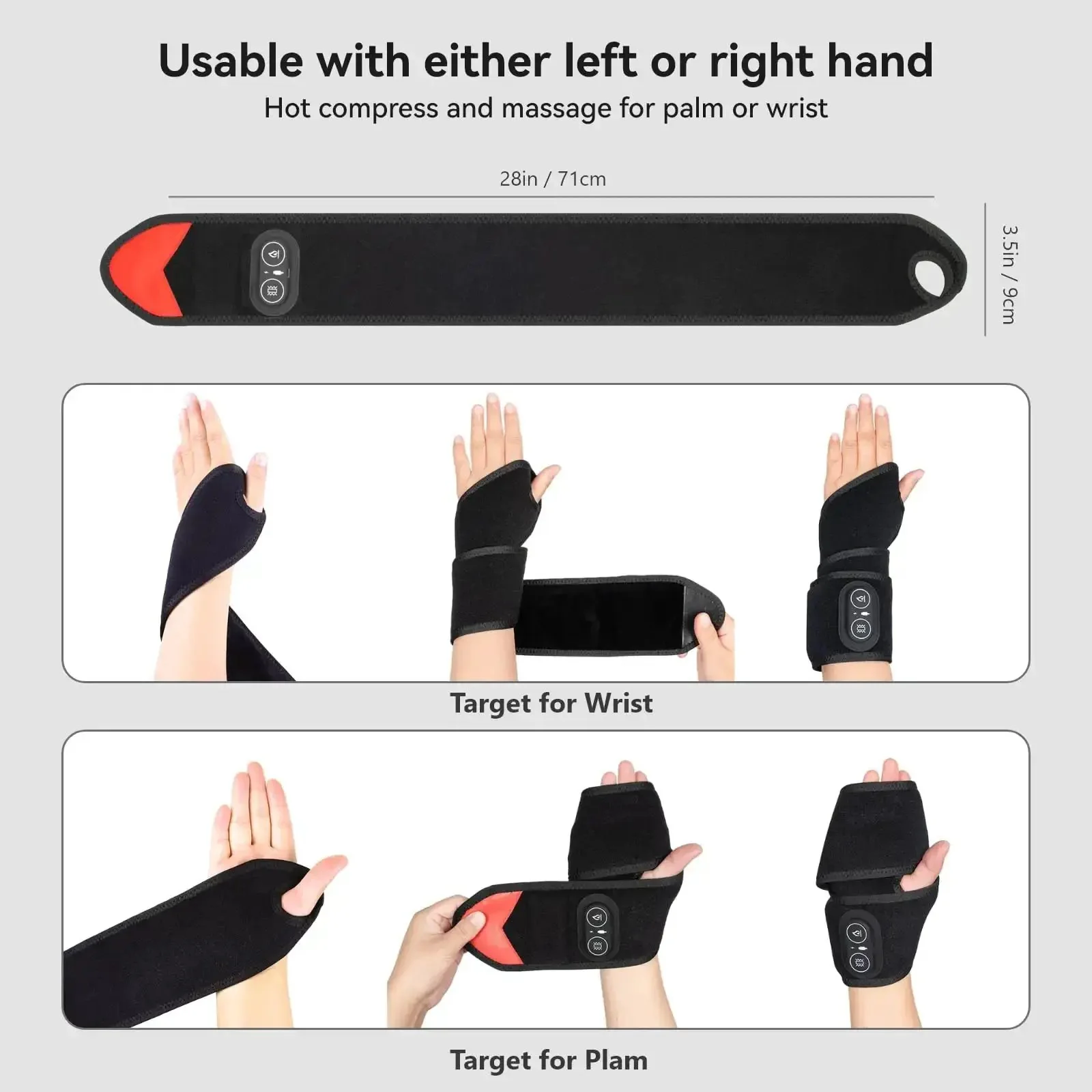 Cordless Wrist Hand Heating Pad Massage For Carpal Tunnel Relief With 3000mAh Battery And Vibration Must Have All Day Relief Adjustable Heat Settings Heat Wrap For Hand Arthritis Pain Relief And Wrist Pain Lifesaver Gift For Mom And Dad - Image 7