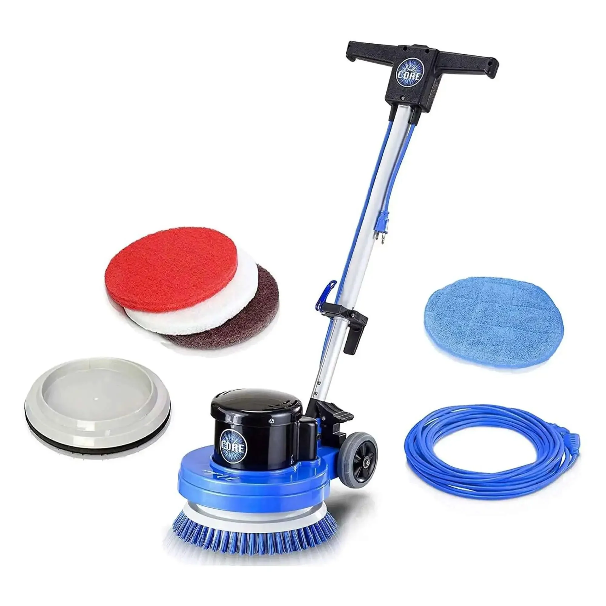 Core 13 Inch Electric Floor Buffer Scrubber And Polisher For All Floor Surfaces Heavy Duty Cleaning Machine For Home And Business Fast Spin Buffing Easy Glide Save Time On Floors No Kneeling