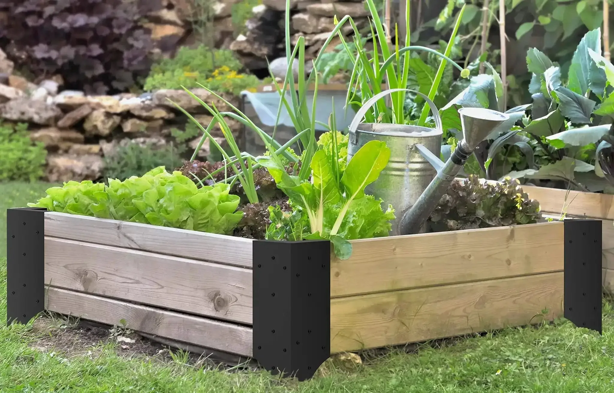 Corner Brackets For Raised Garden Beds With Securing Lip No Fuss DIY Garden Build, Fits 2x12 Lumber, Set Of 4, Rust Resistant Powder Coated Steel, Black - Image 5