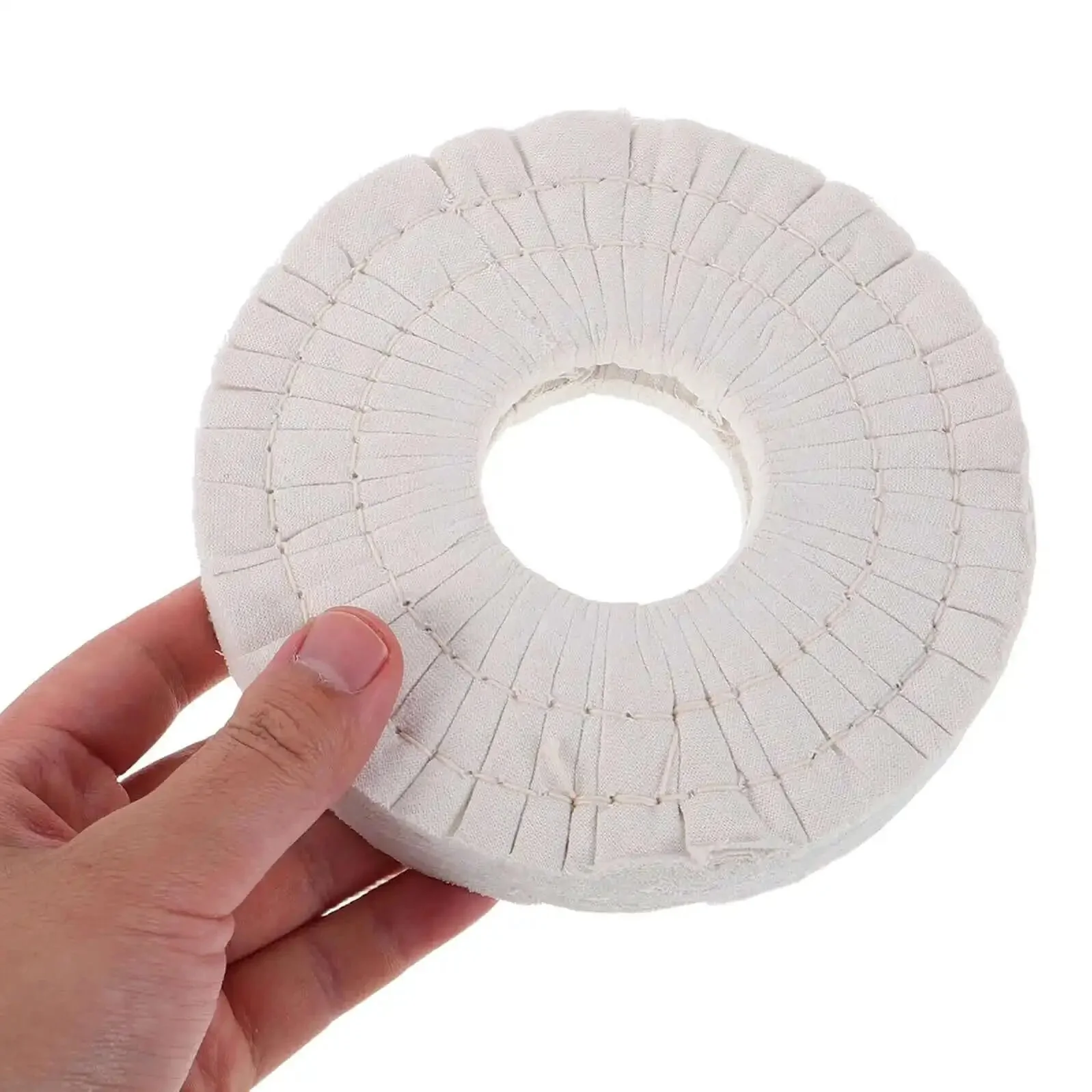 Cotton Buffing Polishing Wheel 150x50x20mm For Woodworking Edge Banding Machines White Cloth Wheel Replacement Industrial Polisher Equipment Ideal For High Volume Woodworking Shops Smooth Edge Finishes Durable White Cloth Construction - Image 7