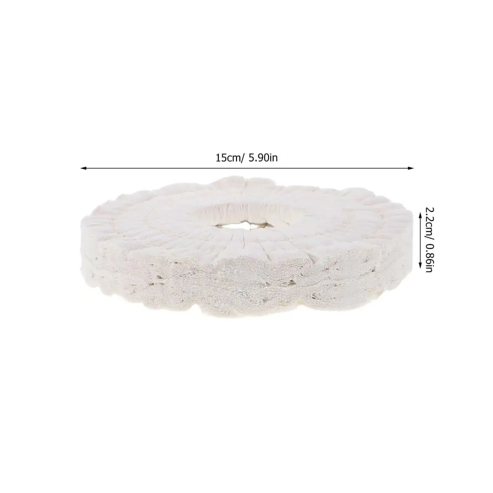 Cotton Buffing Polishing Wheel 150x50x20mm For Woodworking Edge Banding Machines White Cloth Wheel Replacement Industrial Polisher Equipment Ideal For High Volume Woodworking Shops Smooth Edge Finishes Durable White Cloth Construction - Image 9