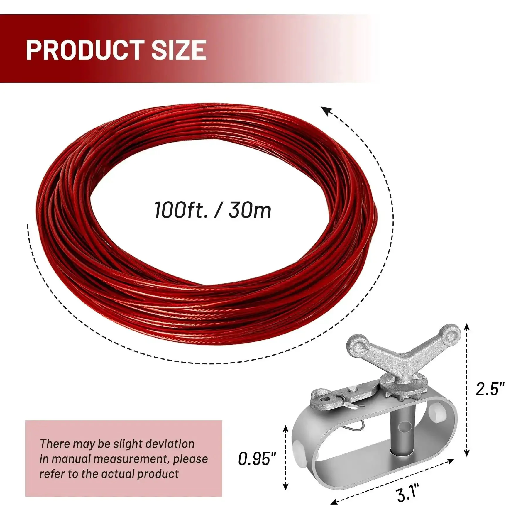 Cover Cable And Winch Kit For Round Oval And Rectangular Above Ground Pools 100 Ft Wire With Heavy Duty Ratchet System For Durable Winter Cover Tension And Easy Install - Image 4