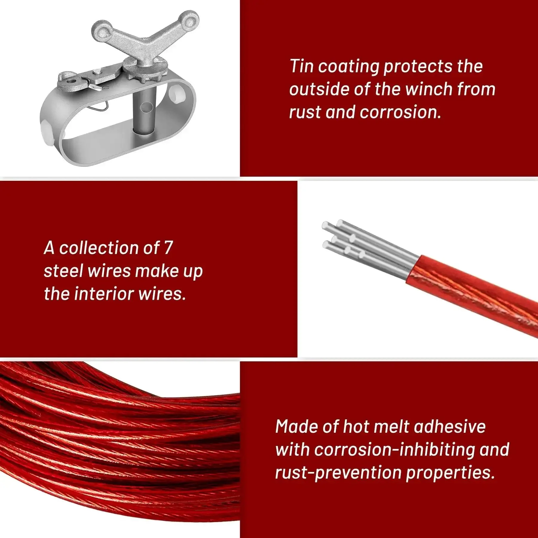 Cover Cable And Winch Kit For Round Oval And Rectangular Above Ground Pools 100 Ft Wire With Heavy Duty Ratchet System For Durable Winter Cover Tension And Easy Install - Image 5