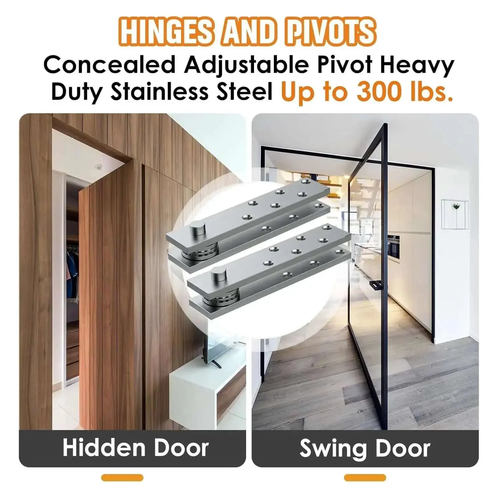 Covert Hidden Door Hinge Heavy Duty Pivot For Wood Cabinets And Bookcases 360 Degree Secret Door Hardware For Bookcase Walls Murphy Style Shelves Stealth Entry Solution Durable Steel Construction - Image 3