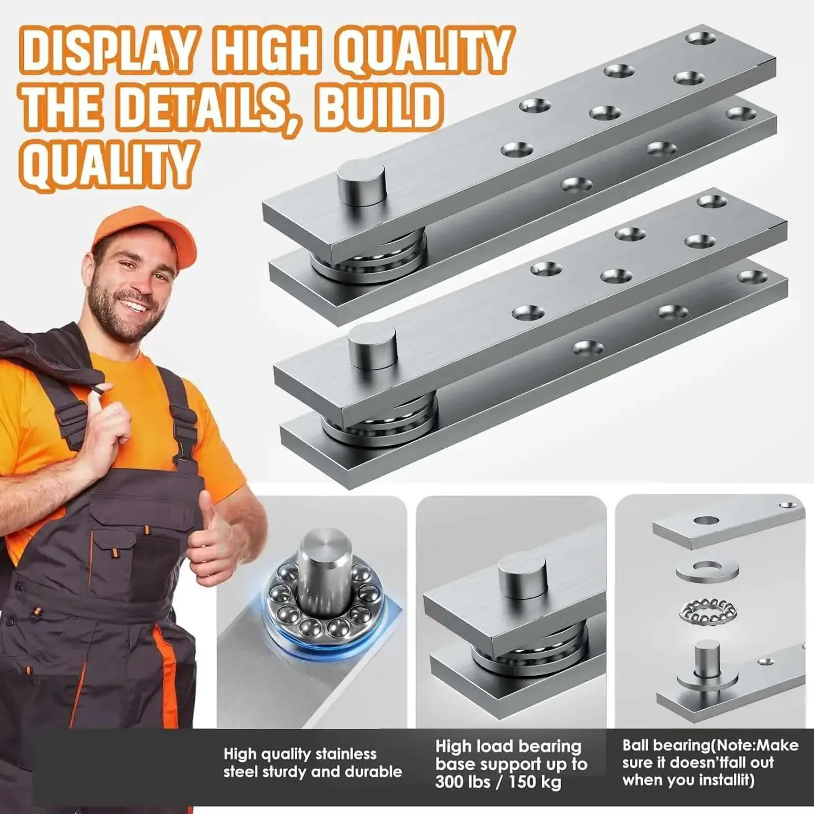Covert Hidden Door Hinge Heavy Duty Pivot For Wood Cabinets And Bookcases 360 Degree Secret Door Hardware For Bookcase Walls Murphy Style Shelves Stealth Entry Solution Durable Steel Construction - Image 6