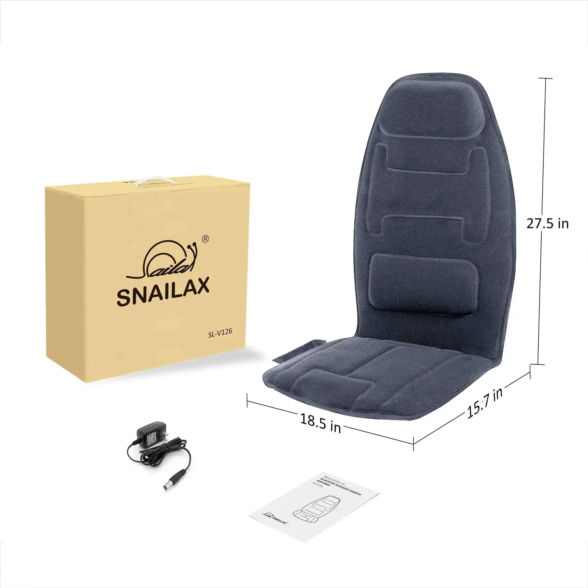 Cozy Massage Seat Cushion With Heat And Memory Foam Neck And Lumbar Support, 10 Vibration Motors, Two Heat Levels, Back Massager Chair Pad For Home And Office Relaxation - Image 2