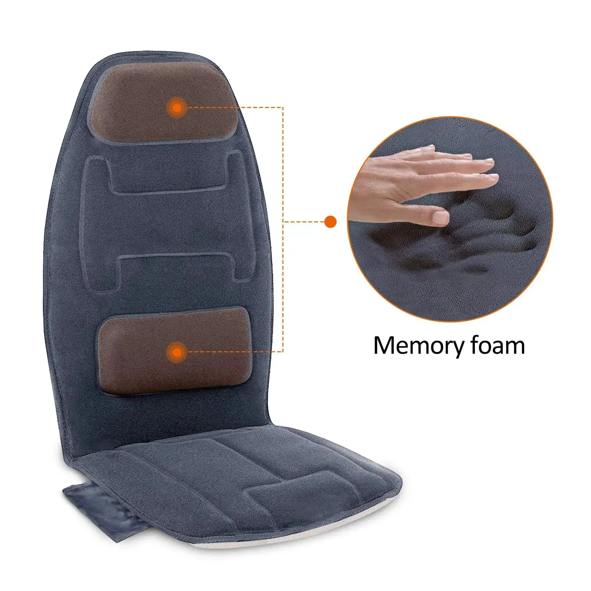 Cozy Massage Seat Cushion With Heat And Memory Foam Neck And Lumbar Support, 10 Vibration Motors, Two Heat Levels, Back Massager Chair Pad For Home And Office Relaxation - Image 6