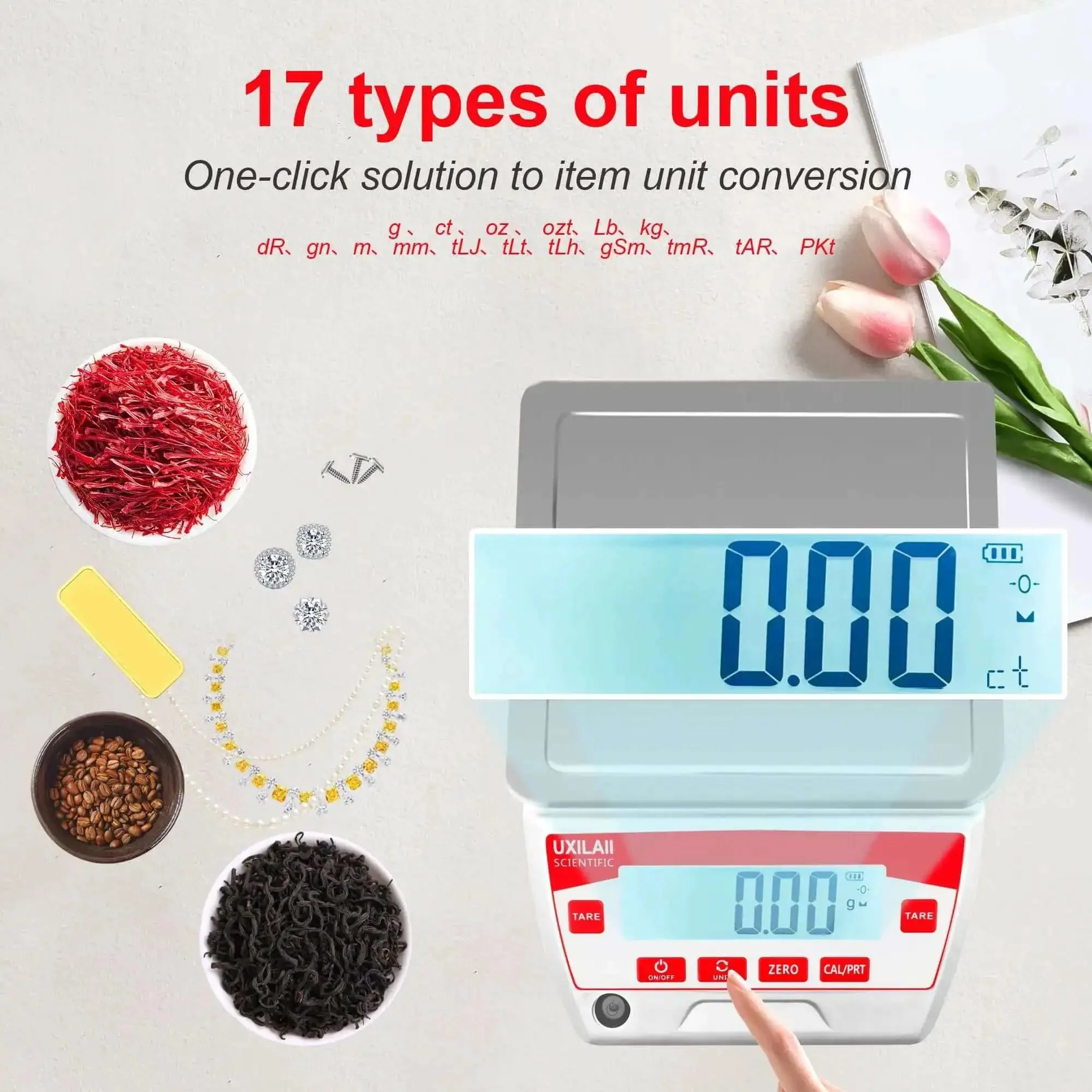 Crazy Precise Lab Scale 3200g Capacity With 0.01g Readability Electronic Analytical Balance Digital Scale For Lab Pros Jewelry And Scientific Use Includes 1Kg Calibration Weight Adjustable Feet Level Bubble Overload Alarm - Image 3