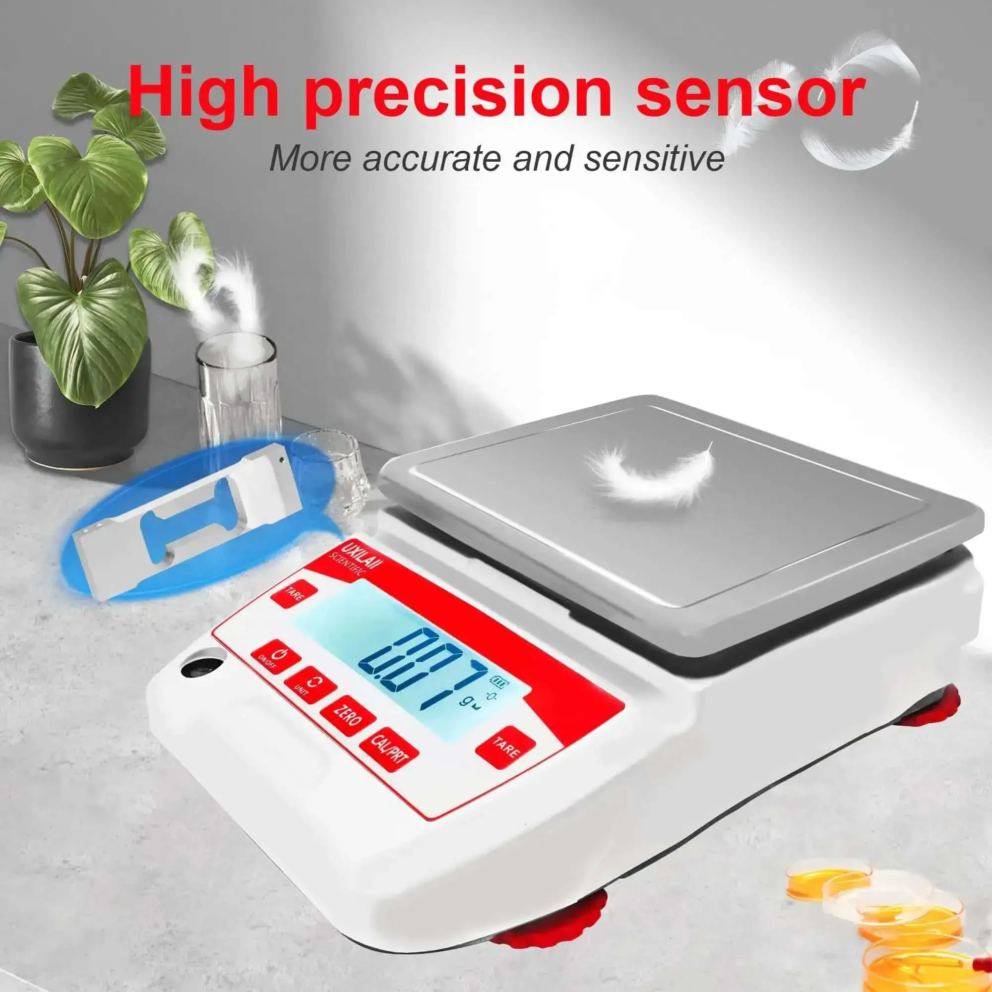 Crazy Precise Lab Scale 3200g Capacity With 0.01g Readability Electronic Analytical Balance Digital Scale For Lab Pros Jewelry And Scientific Use Includes 1Kg Calibration Weight Adjustable Feet Level Bubble Overload Alarm - Image 6