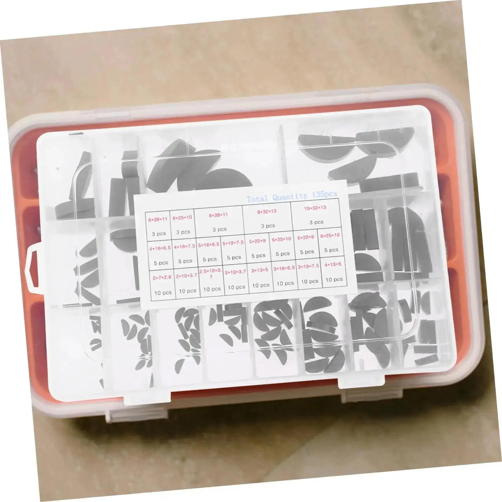 Crescent Woodruff Key Assortment Kit In Carbon Steel For Metric Keyways Semicircle Key Set Pro Grade Heavy Duty Mechanical Repair Tools Box With Wide Size Variety For Industrial Machinery And Do It Yourself Projects - Image 2